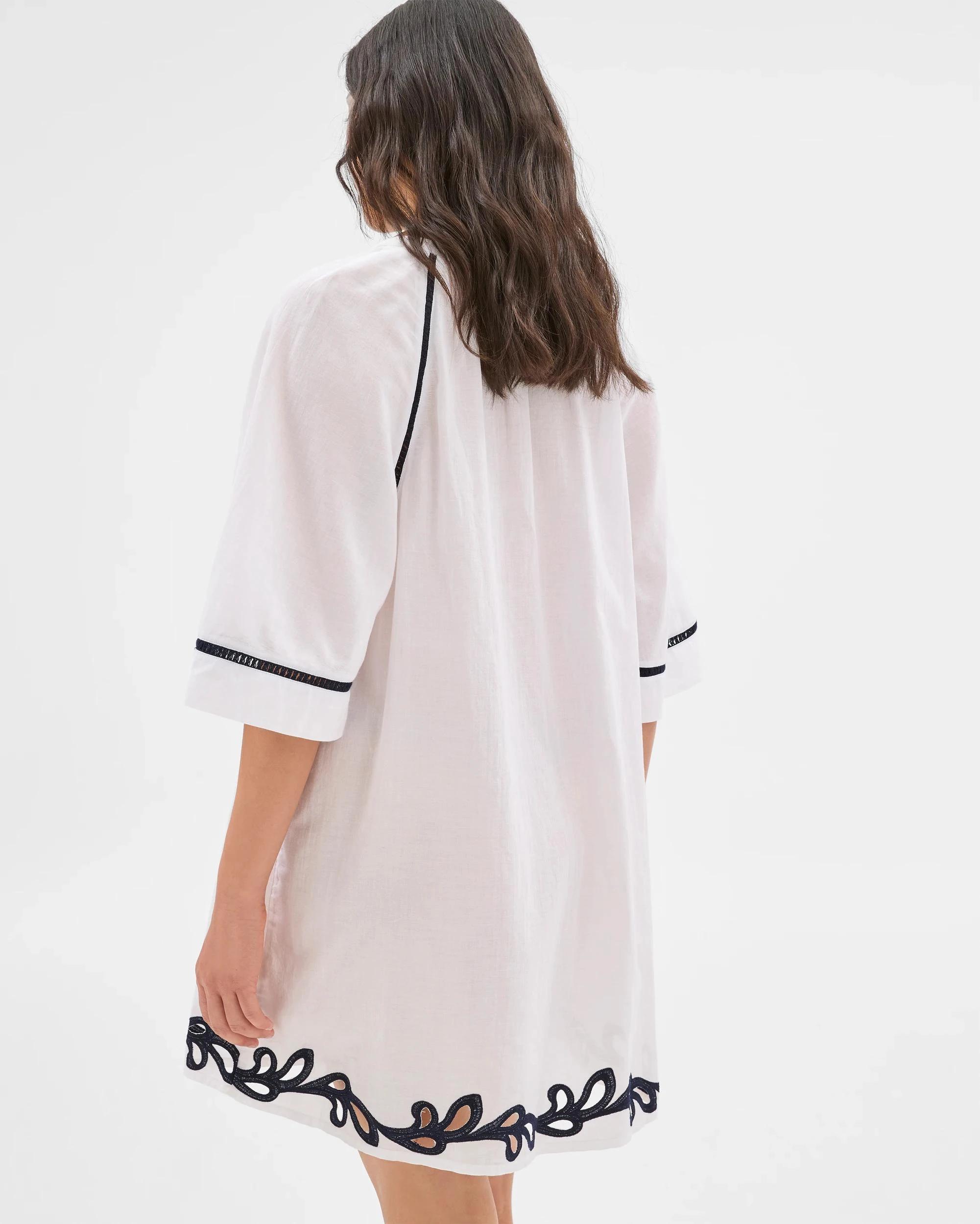 6 Target Resort Embroidered Shift Mini Dress WHITE, 6 of 7