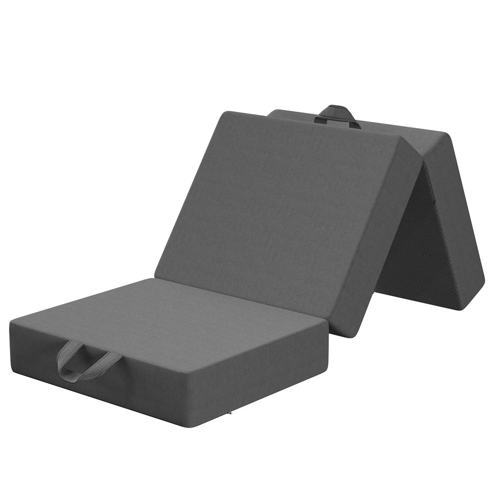 1 BedStory Folding Mattress Small Single Trifold Mattress Firm Support Foam Washable Cover 15cm - Single Bed - Black, 1 of 6