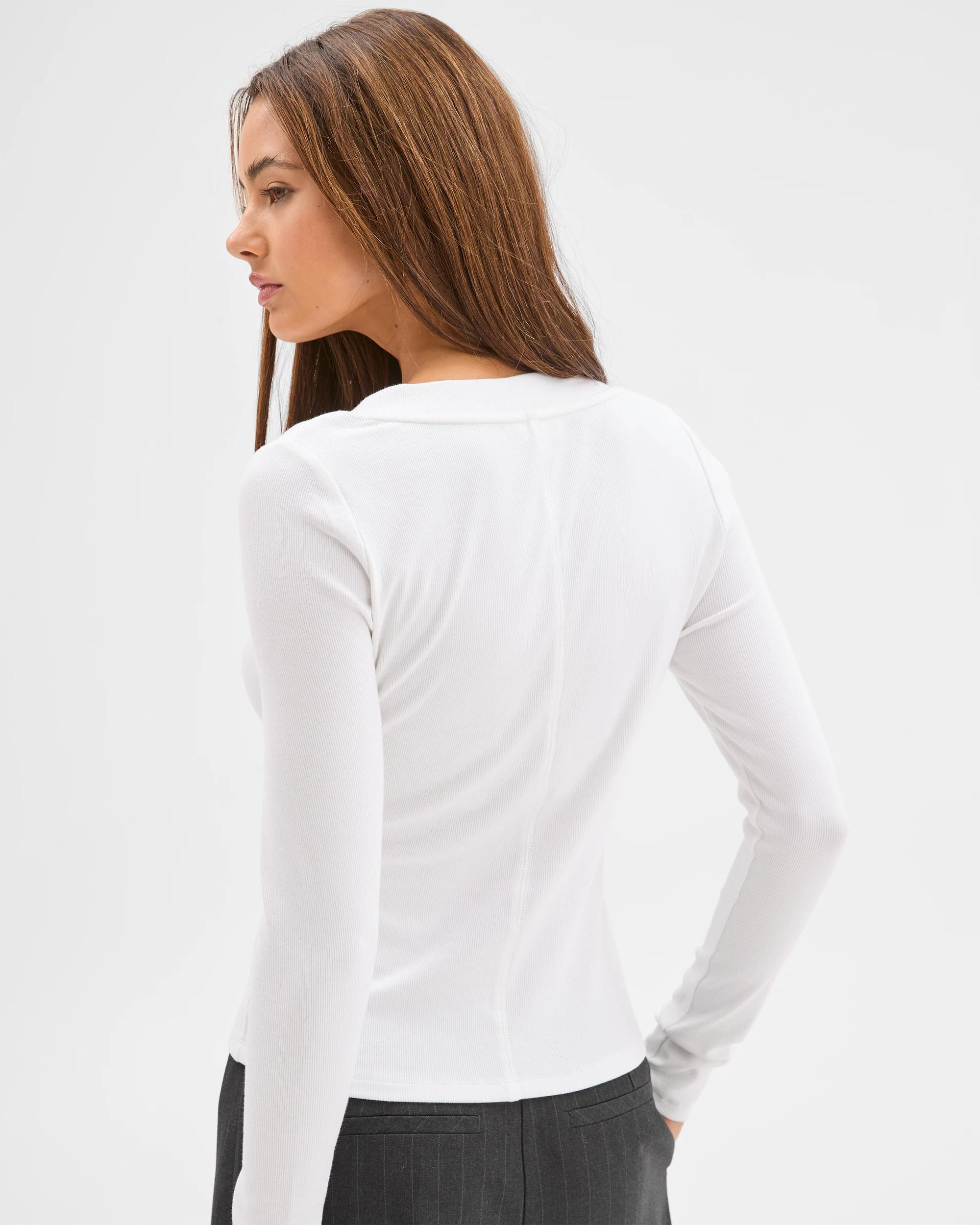 5 Lily Loves V-Neck Long Sleeve Top LILY WHITE, 5 of 5