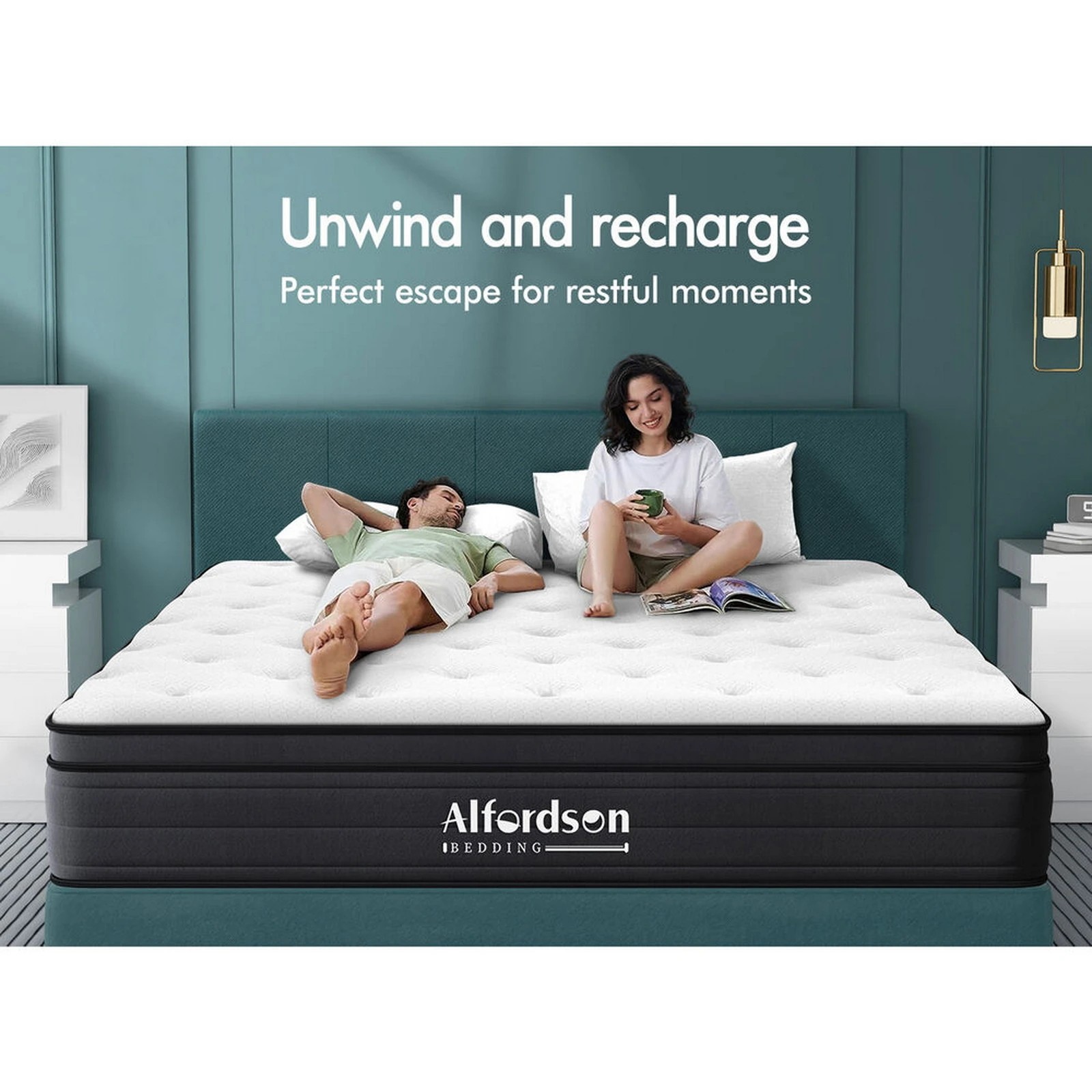 8 Alfordson Mattress Euro Top Spring Foam Bedding 23CM Medium Firm - King Single Bed, 8 of 10