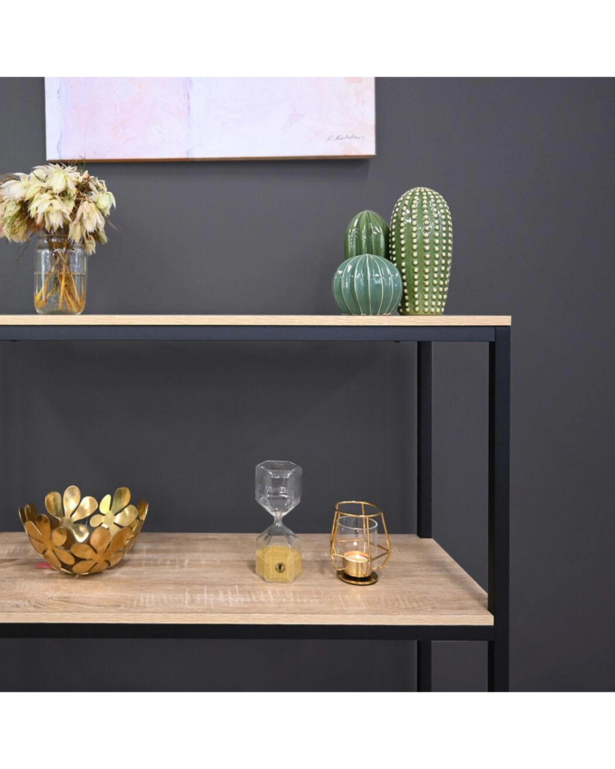 9 Rome Industrial Style 3-Tier Storage Bookshelf Oak, 9 of 10