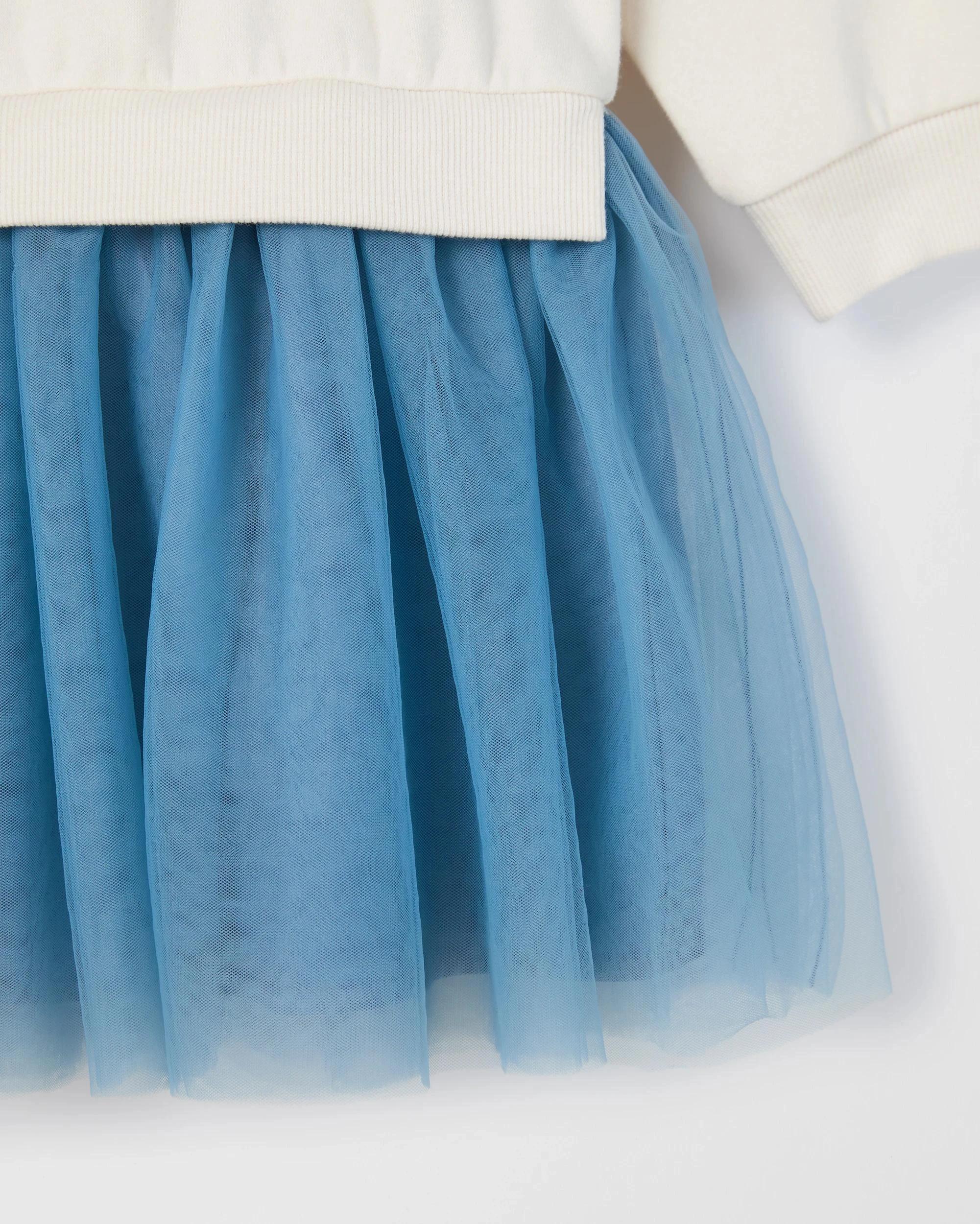 3 Disney Frozen Long Sleeve Knit Tulle Dress , 3 of 3