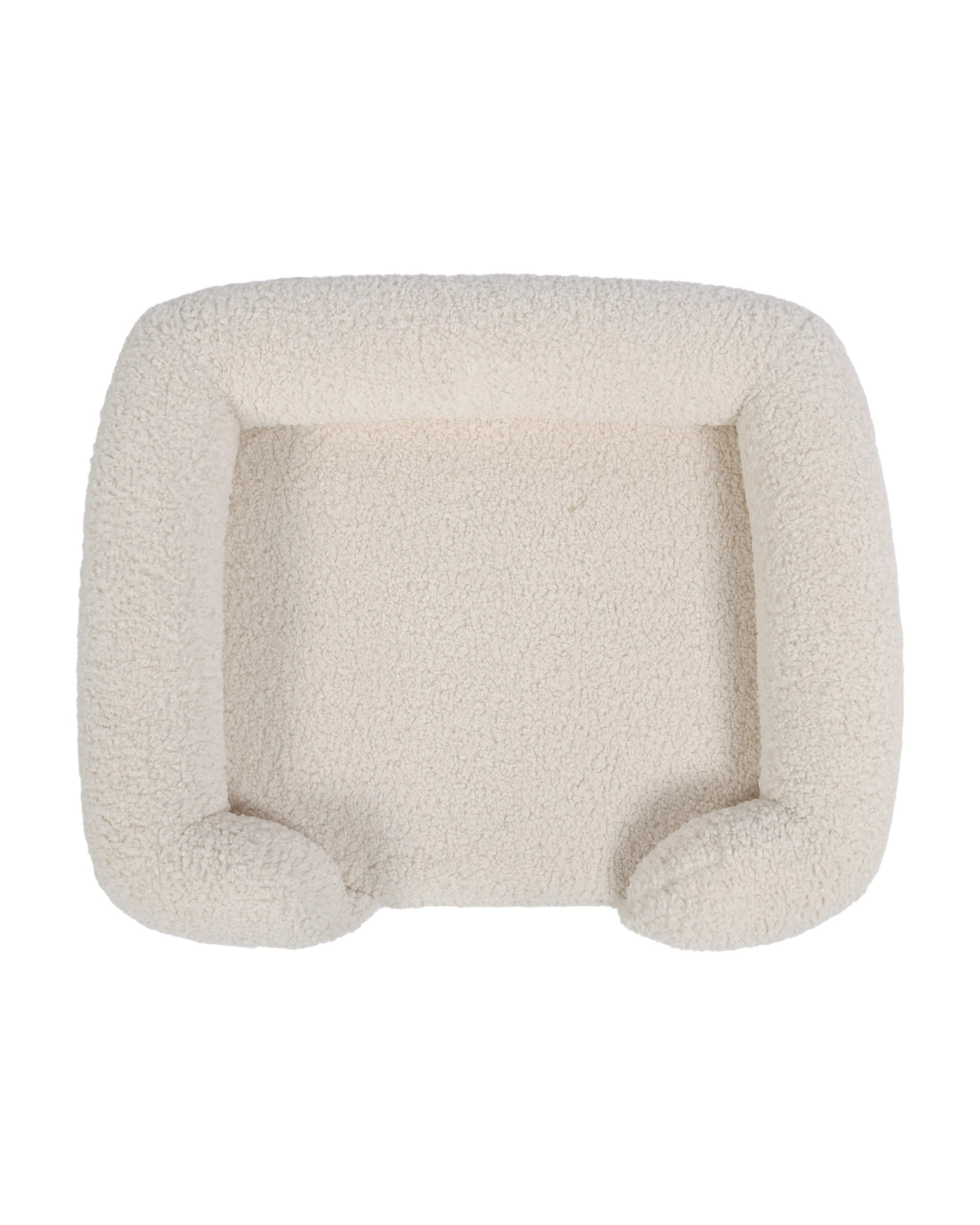 6 Charlie's Teddy Fleece Orthopedic Memory Foam Sofa Dog Bed with Bolster Medium - Cream, 6 of 9