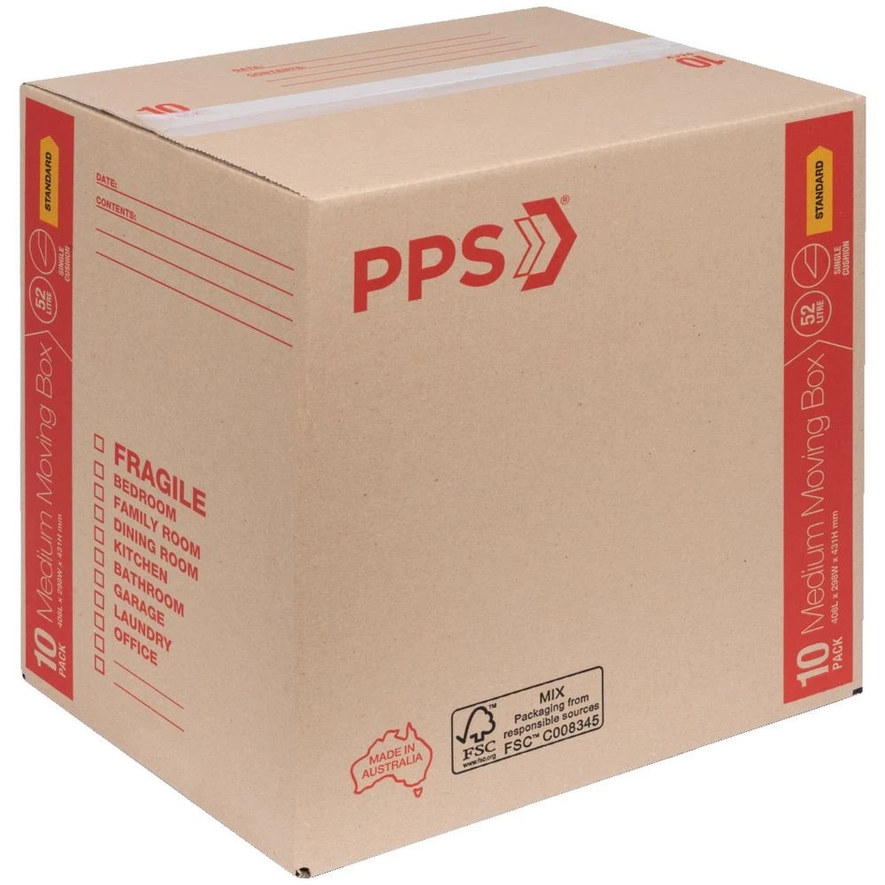 2 PPS Moving Boxes Medium 406 x 298 x 431mm 10 Pack, 2 of 4