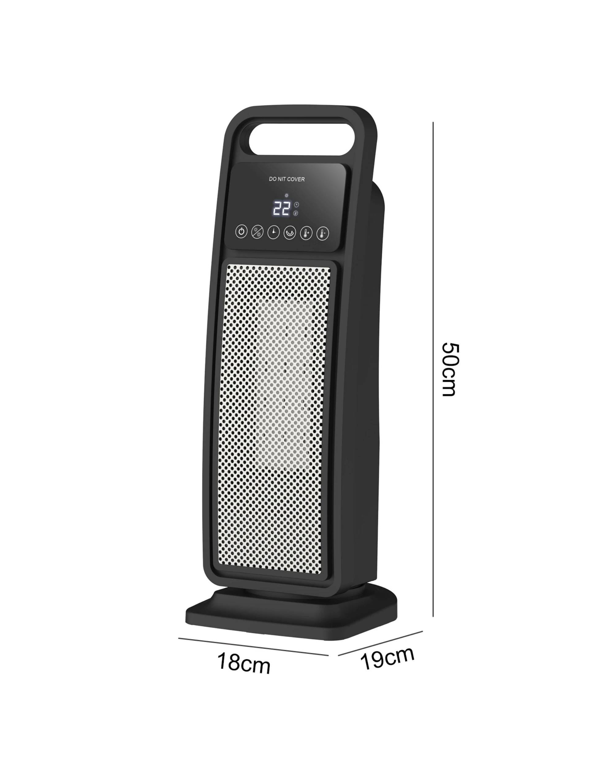 6 ADVWIN 2000W Portable Fan Heater Ceramic Heater, Black - Black, 6 of 7