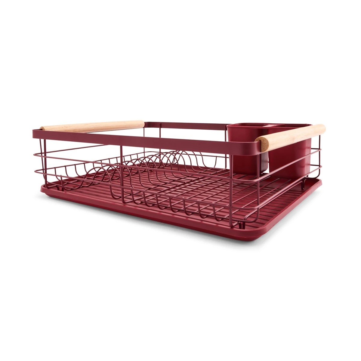 2 Red Wooden Handle Dish Rack, 2 of 10