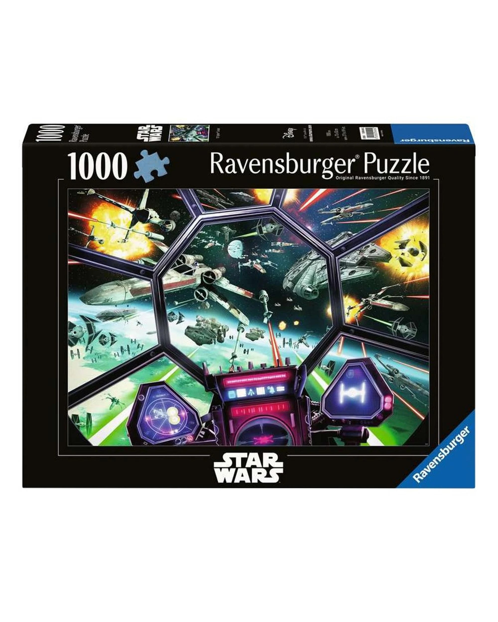 1 Ravensburger Star Wars Tie Fighter Cockpit 1000 Piece Puzzle, 1 of 2