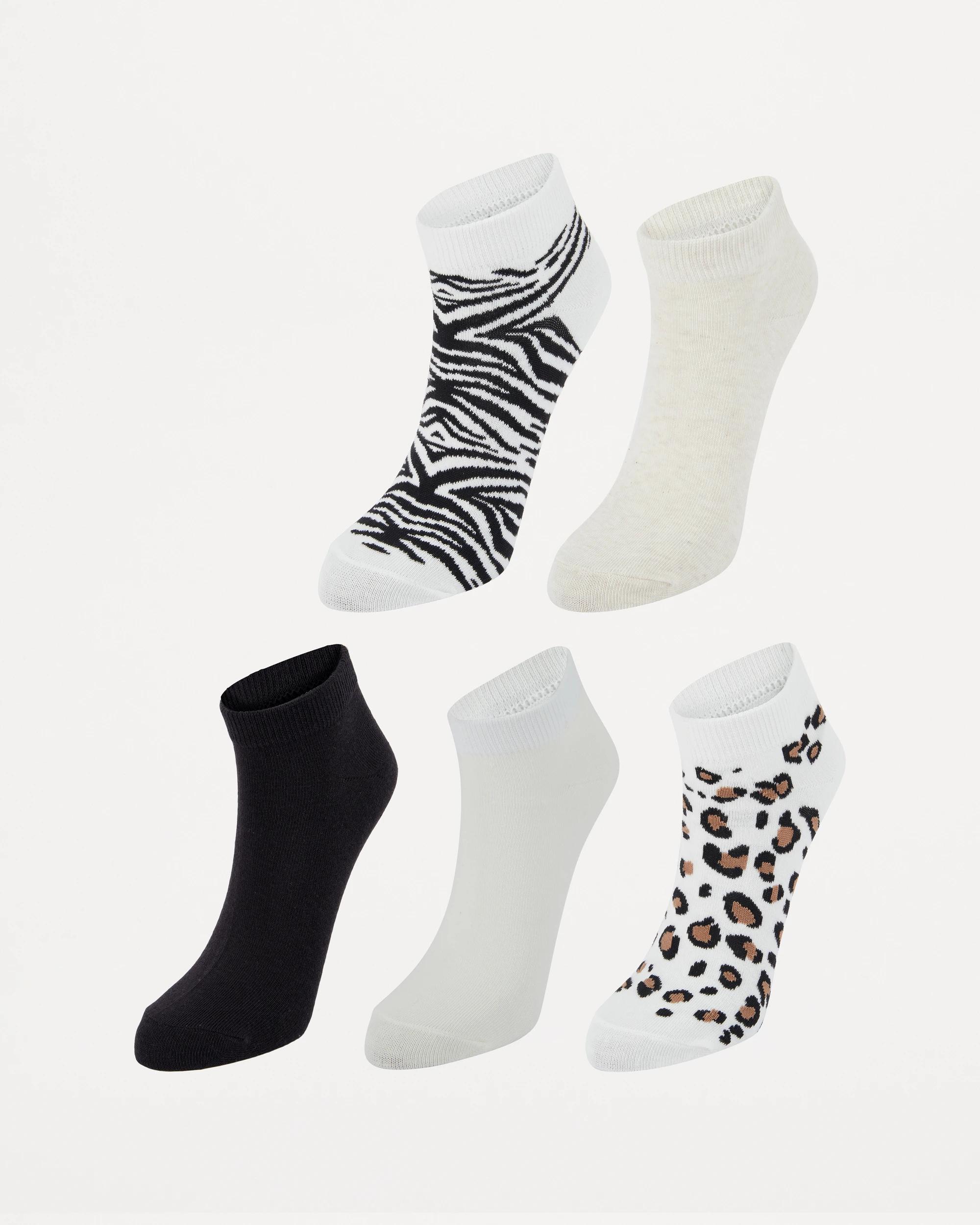1 5 Pack Fashion Low Cut Socks Animal, 1 of 3