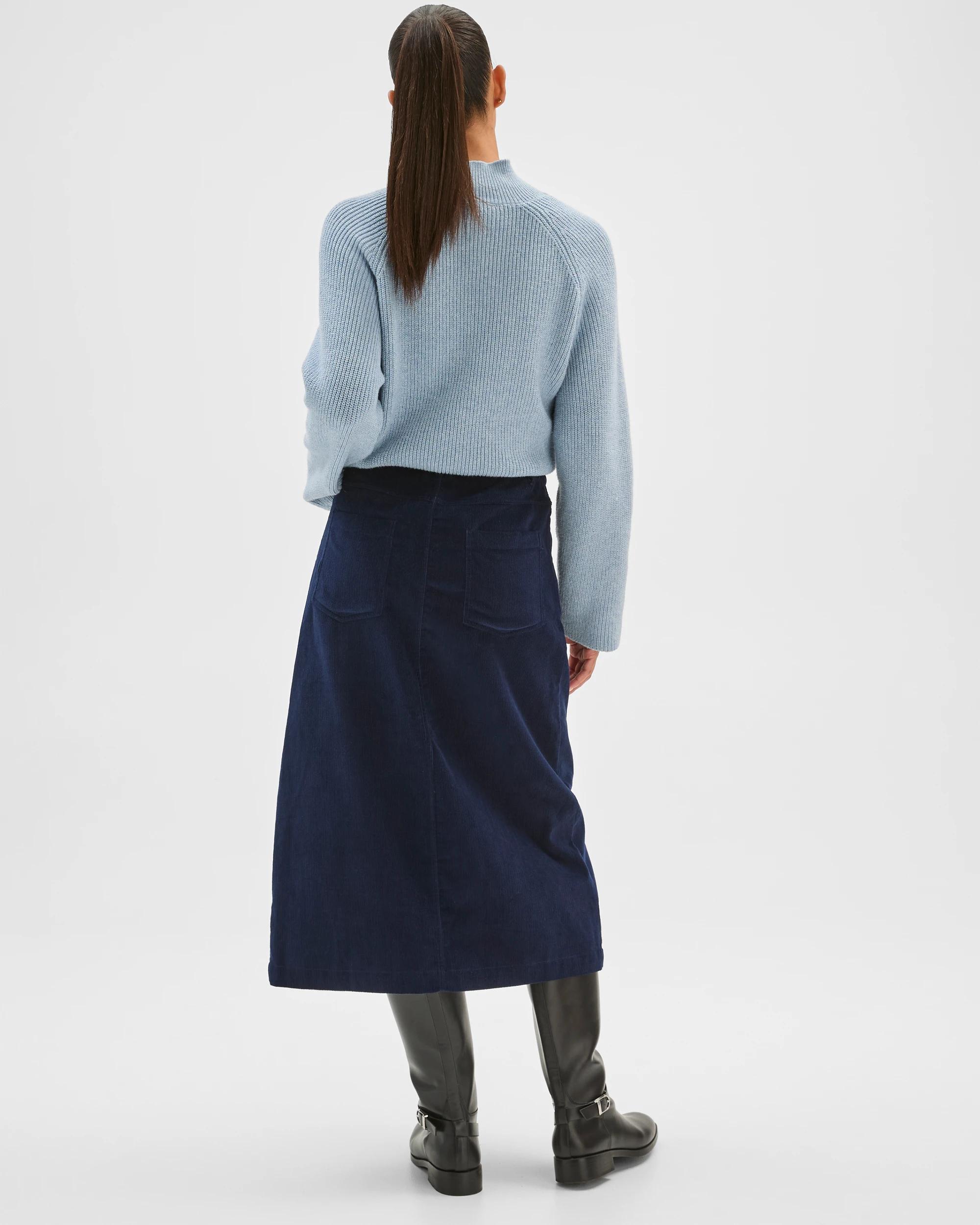 8 Target Woman Corduroy Midi Skirt NAVY BLAZER, 8 of 8
