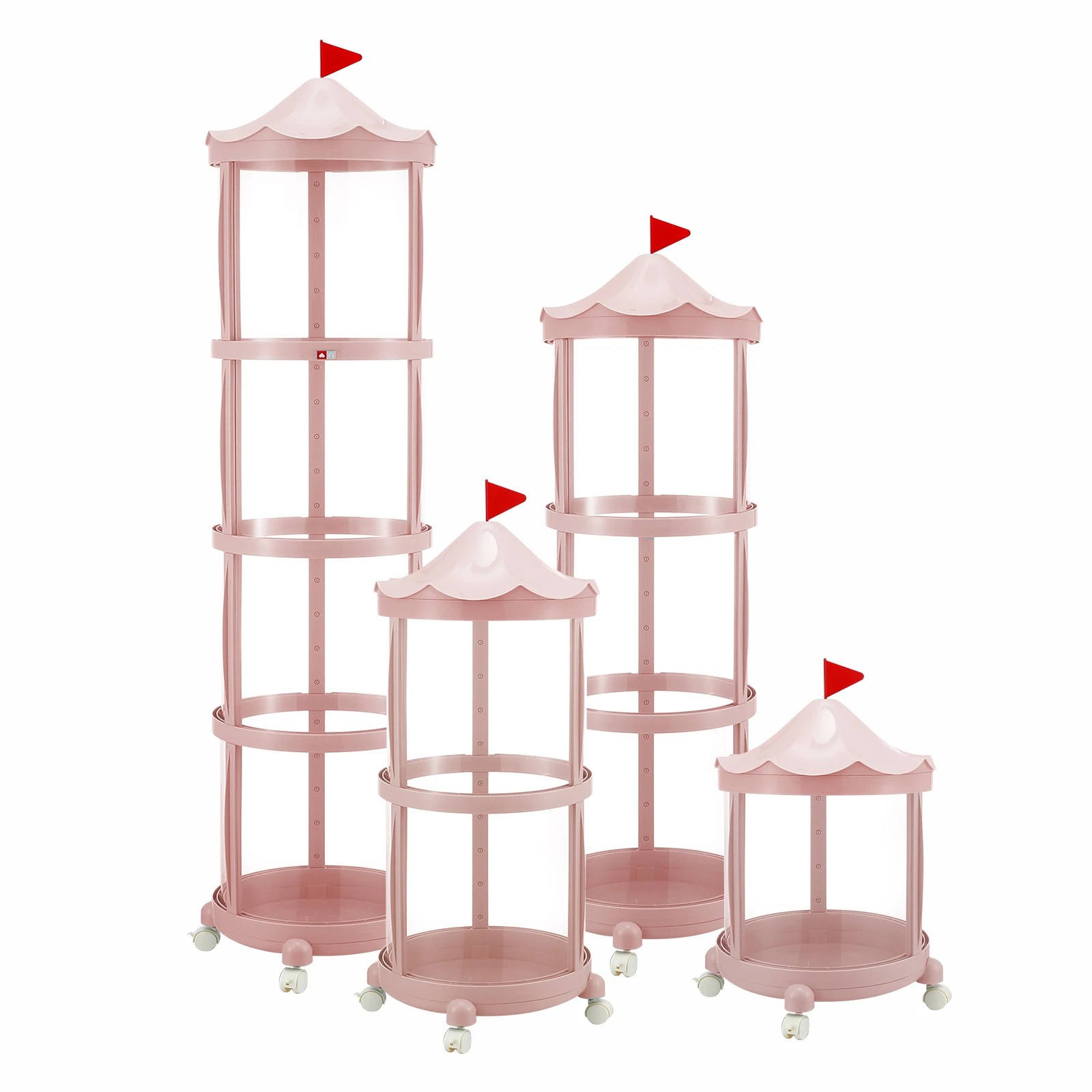 2 Ausway Kids Toys Storage Tube Box Stuffed Animal Zoo Plush Soft Doll Organiser Playroom Display Cabinet Holder Container, 2 of 5