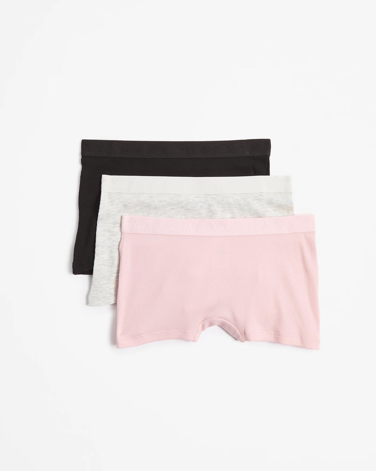 1 Girls Rib Shortie 3 Pack - Maxx PINK/GREY MARLE/BLACK, 1 of 1