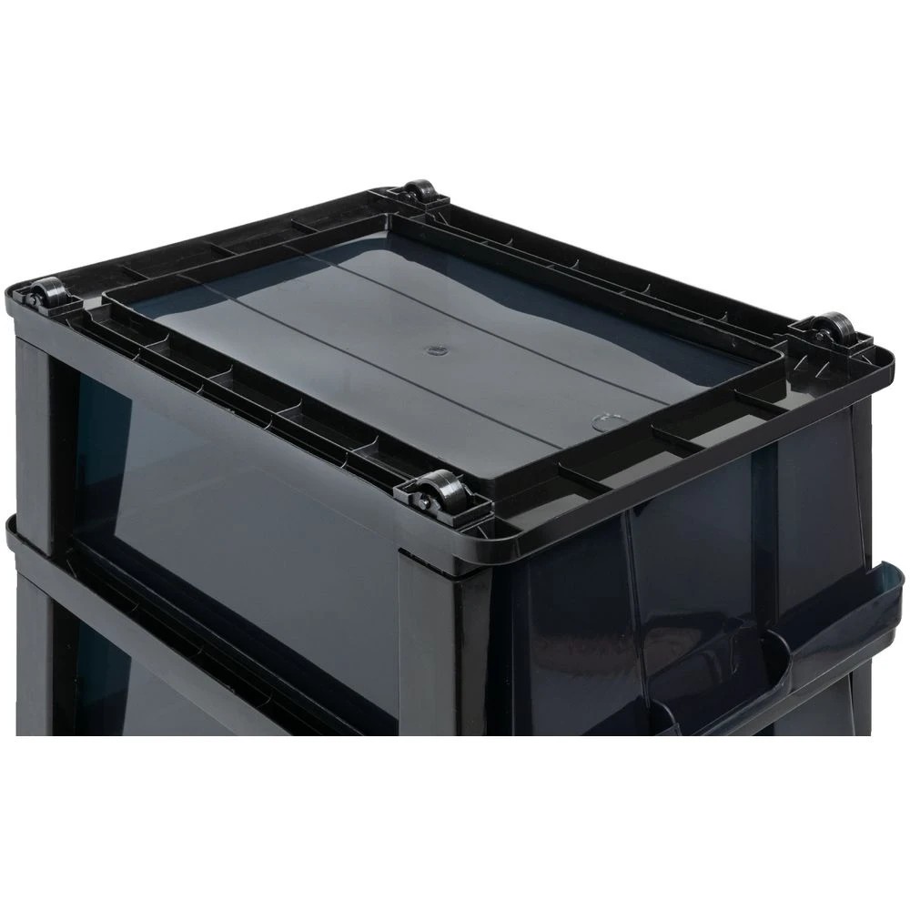 4 J.Burrows 4 Drawer Storage Tower on Wheels Black, 4 of 10
