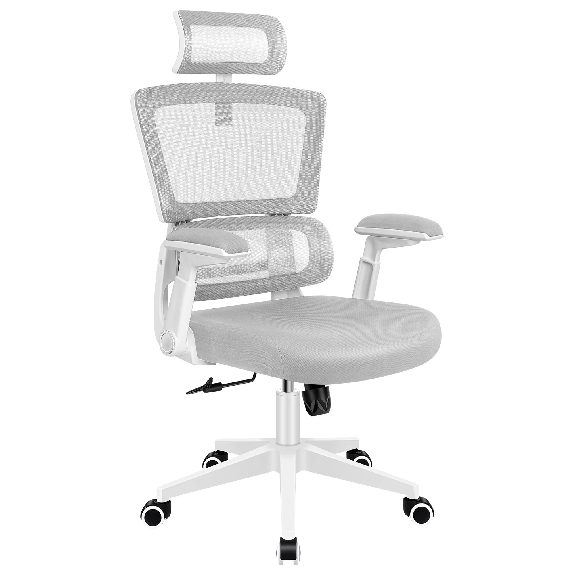 1 Alfordson Mesh Office Chair Executive Gaming Seat Racing Tilt Study Computer - White Grey, 1 of 10