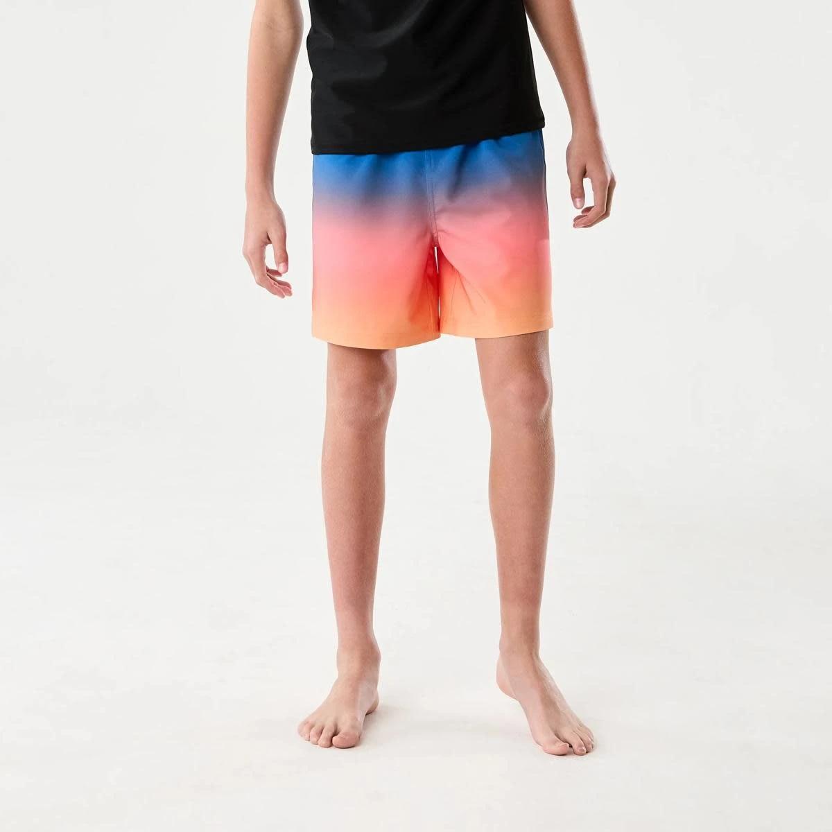 1 Longline Printed Swim Shorts SUNDOWN OMBRE DEEP SEA BLUE, 1 of 7