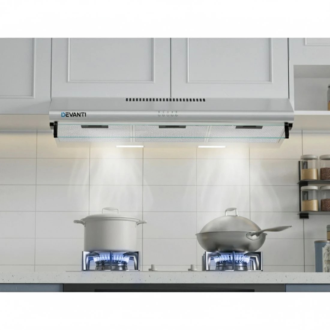 4 Devanti 900mm Range Hood 90cm Rangehood Stainless - Silver, 4 of 7