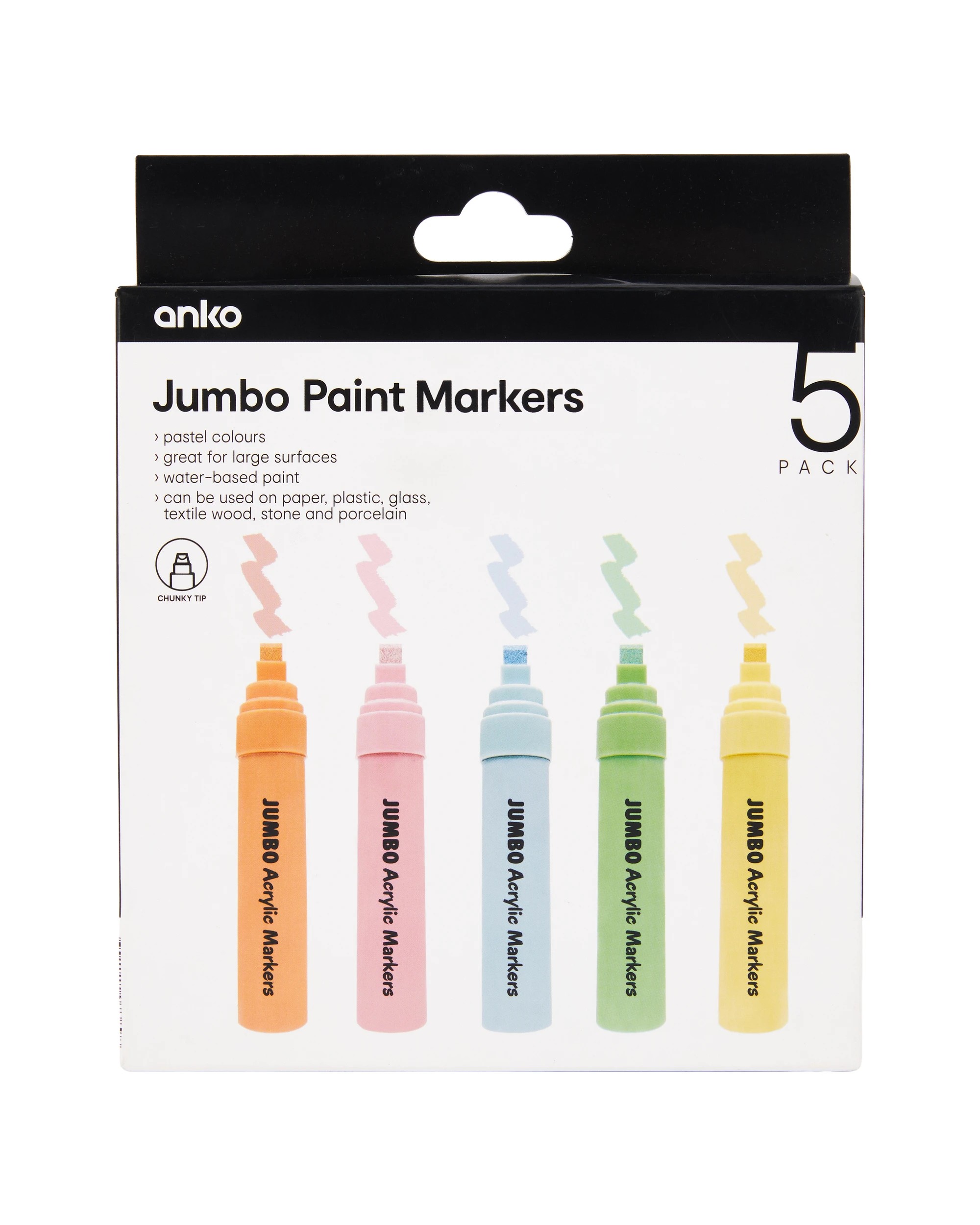 1 5 Pack Jumbo Paint Markers - Pastel, 1 of 7