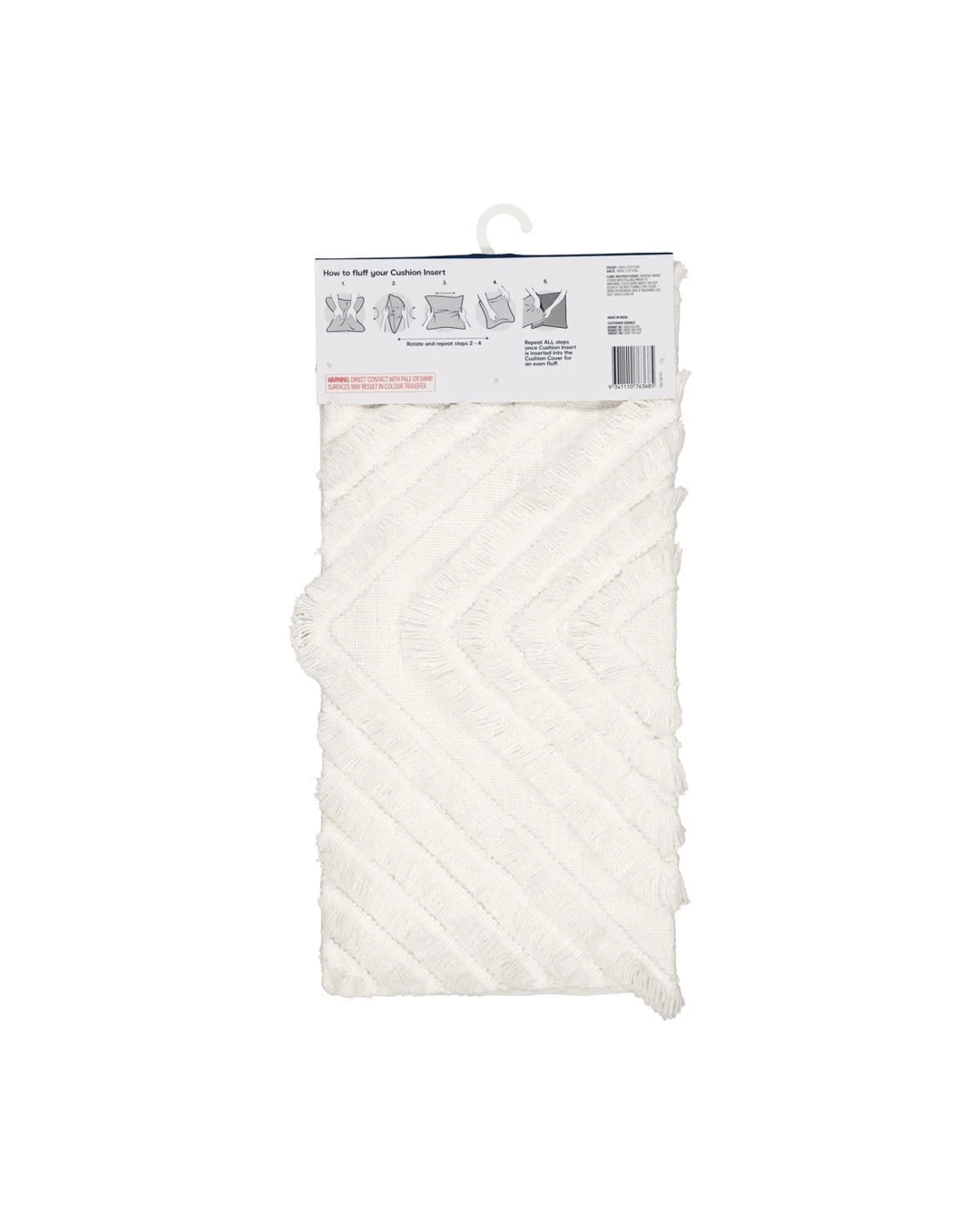 9 50cm Diamond Cotton Cushion Cover - White, 9 of 9