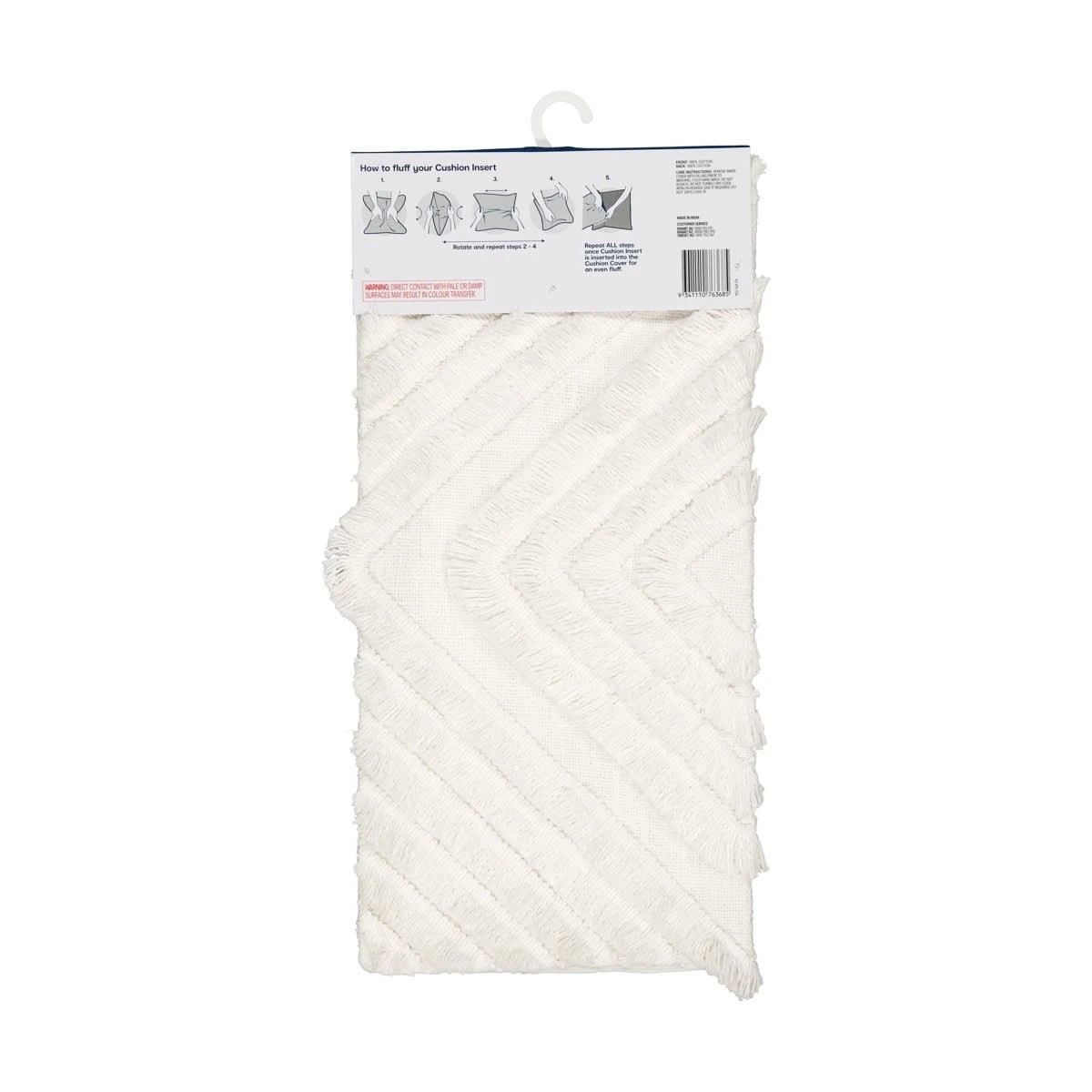 9 50cm Diamond Cotton Cushion Cover - White, 9 of 9