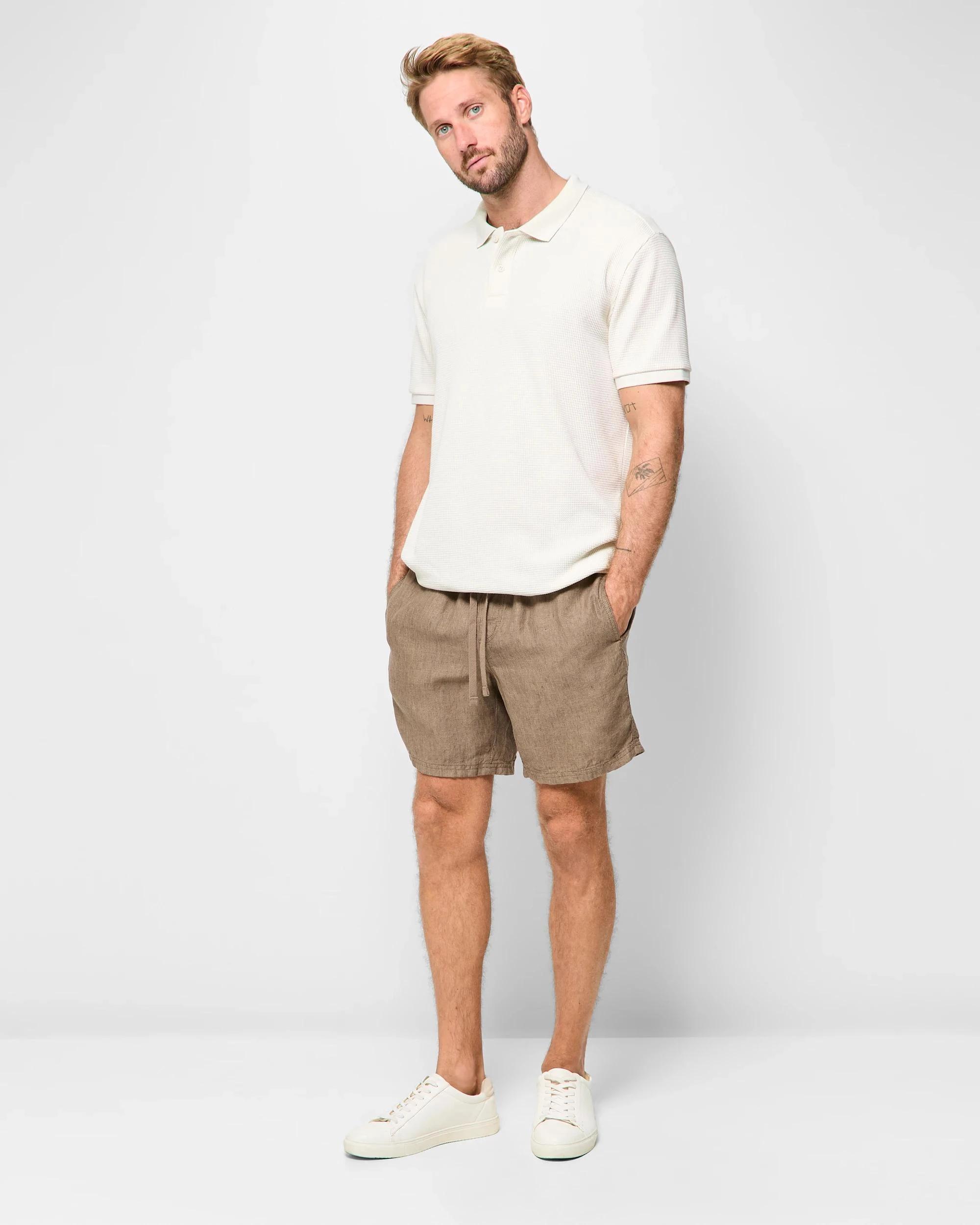 2 Target European Linen Shorts MUSHROOM, 2 of 6