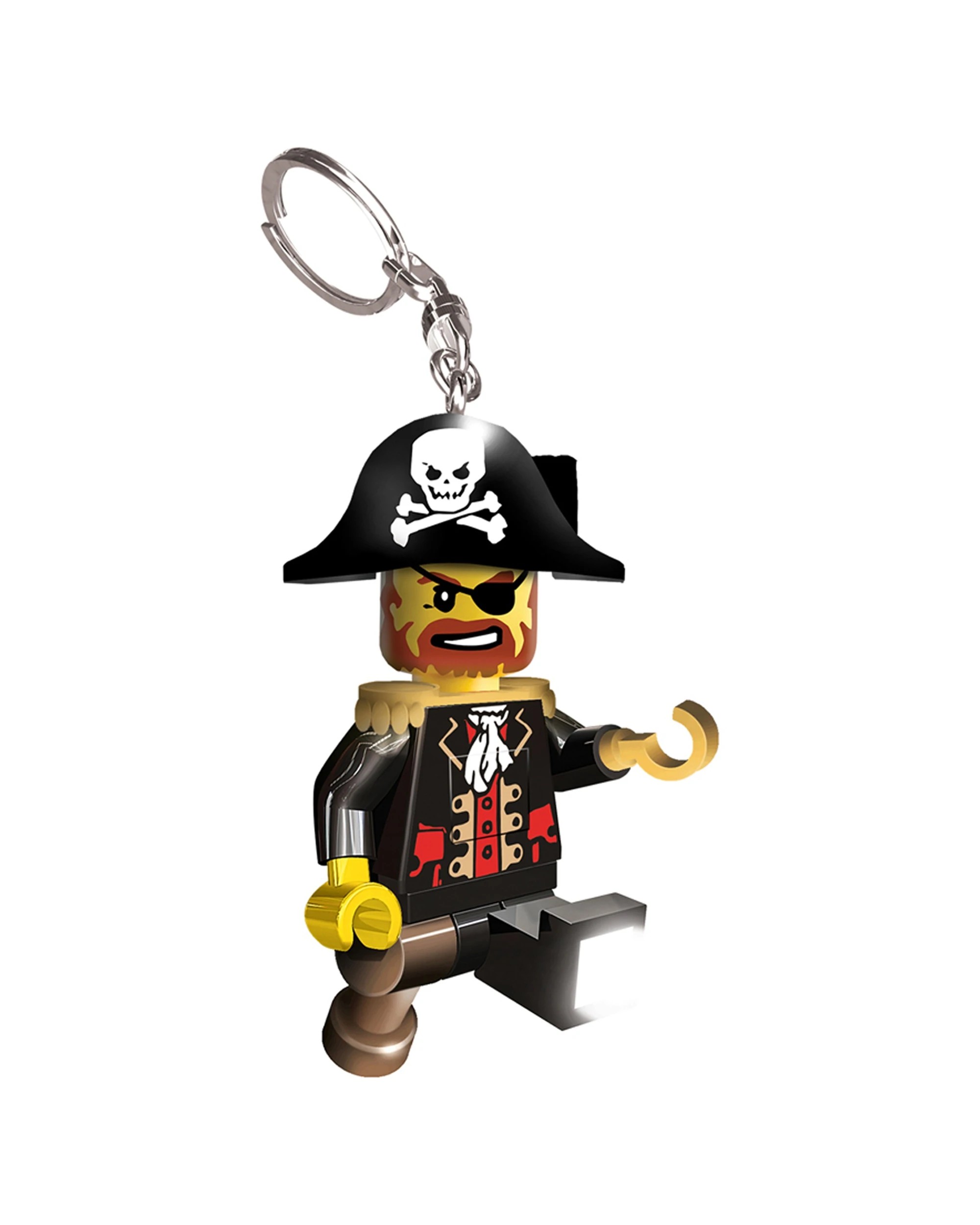 5 LEGO Kids Captain Brickbeard Key Light Minifigure Keychain Bag Keyring - Multi, 5 of 5