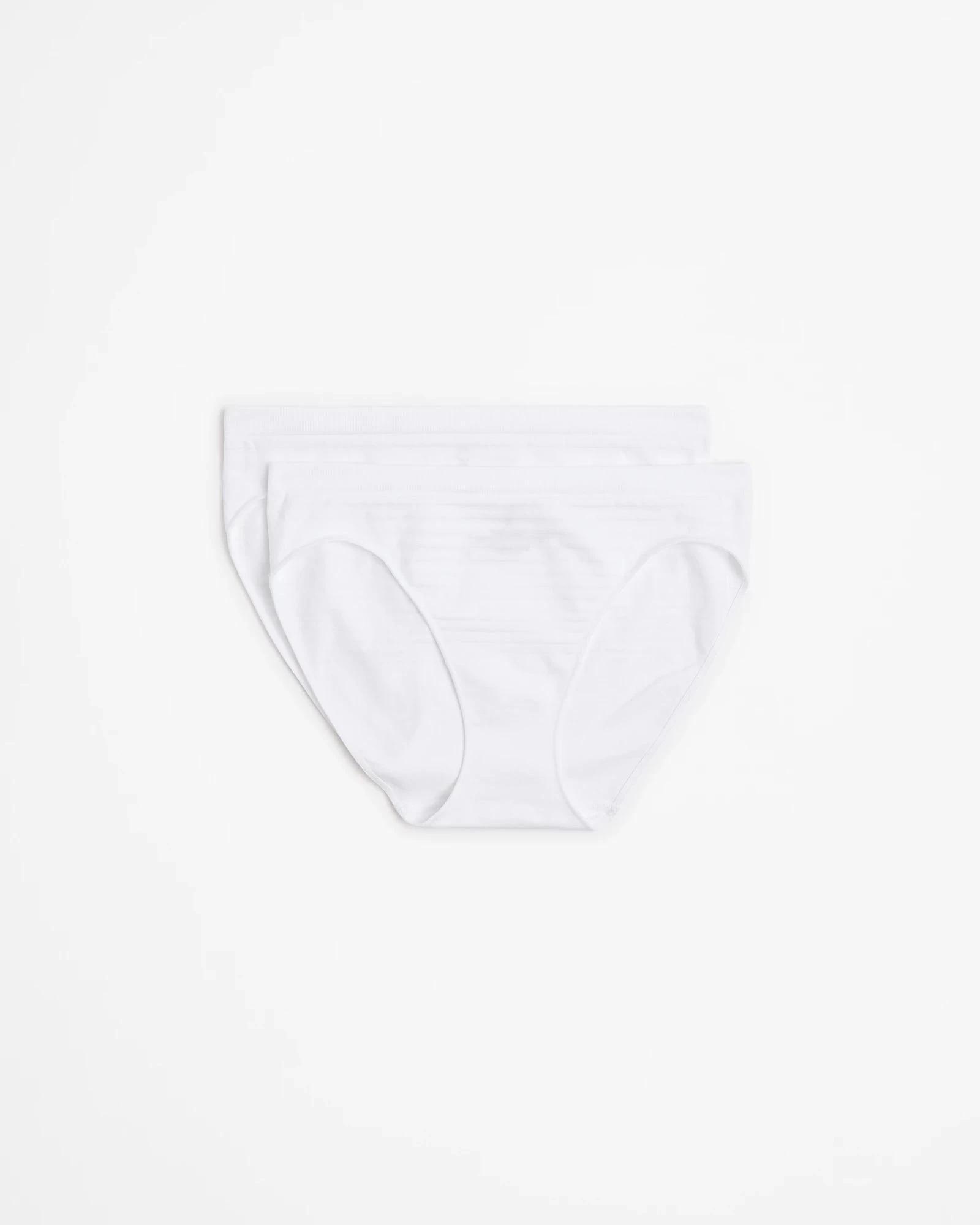 1 Target Womens Seamfree Matte and Shine Bikini Briefs 2 Pack WHITE, 1 of 4