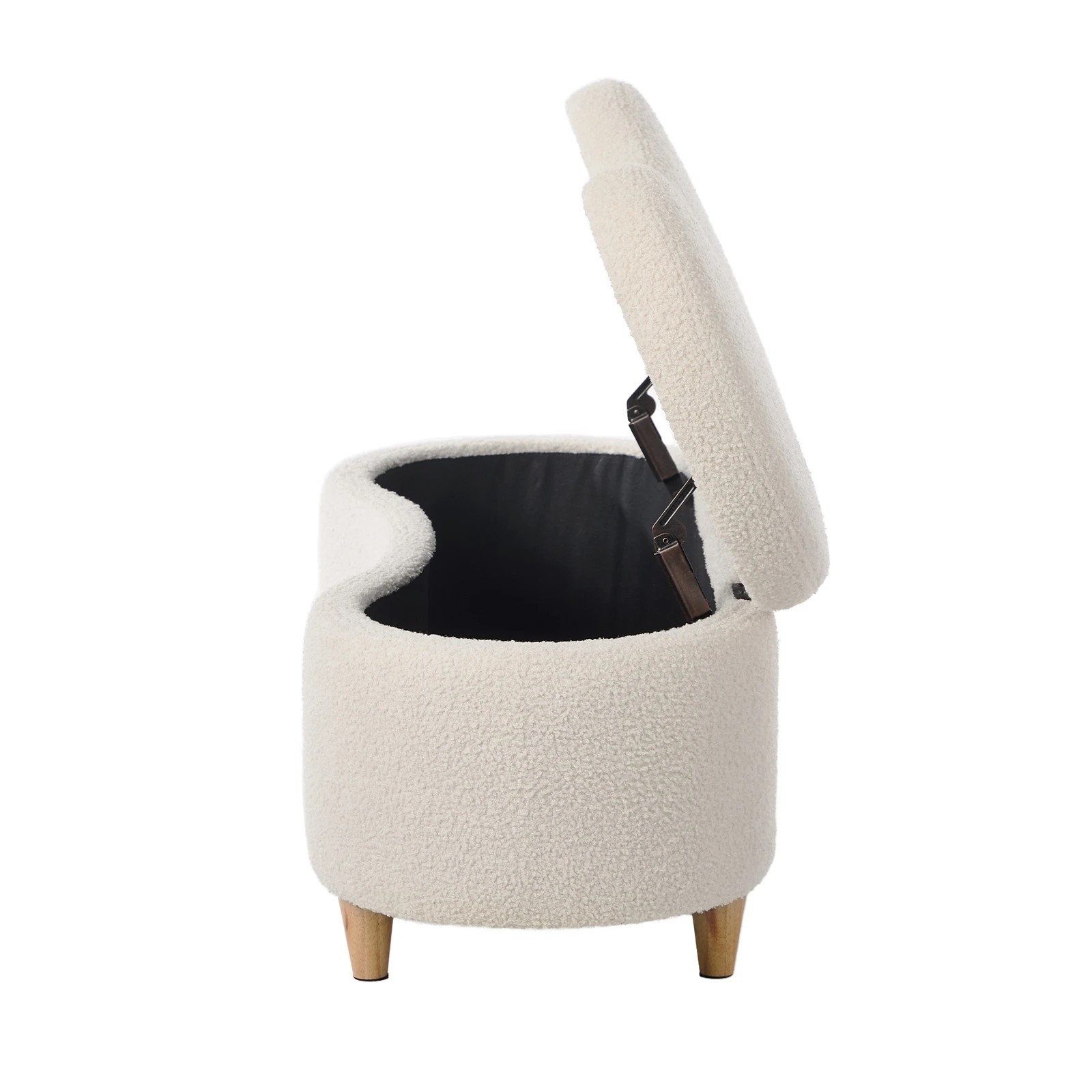 10 Oikiture Storage Ottoman CASHEW Shape Boucle - Beige, 10 of 10