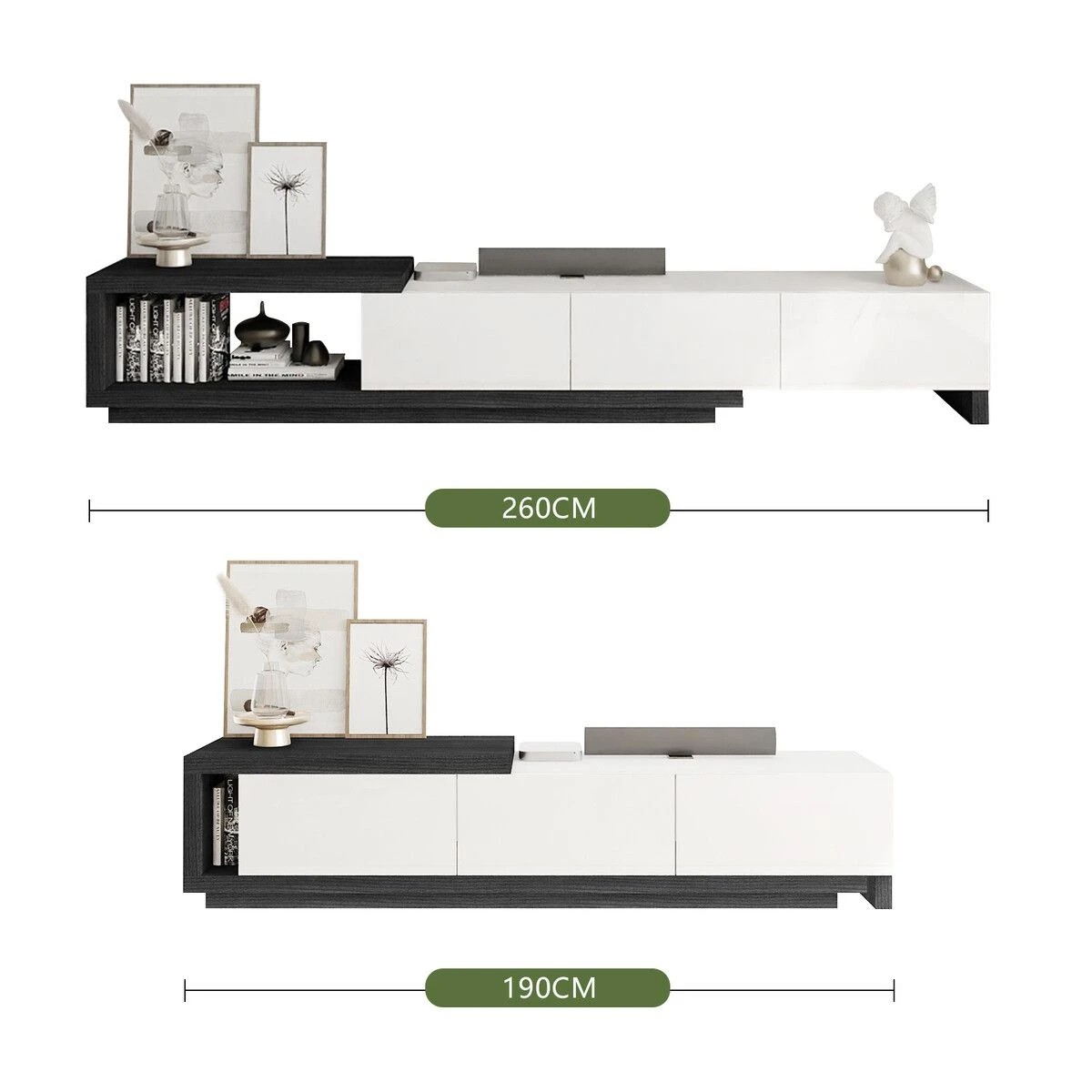 3 Ausway Extendable TV Unit Entertainment Centre Storage - Multi, 3 of 7