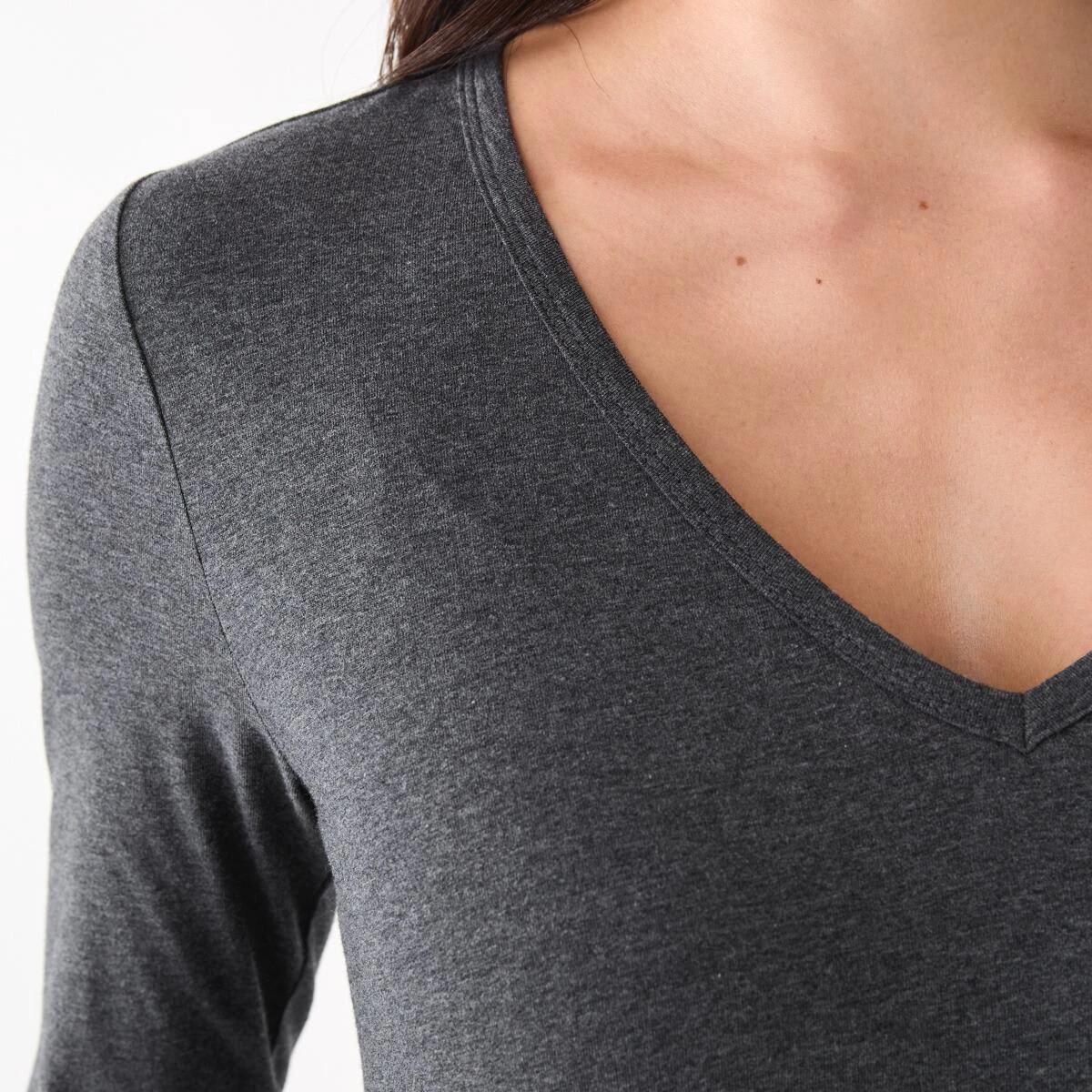 5 Long Sleeve Stretch V-Neck T-shirt Gry Chmrle, 5 of 5