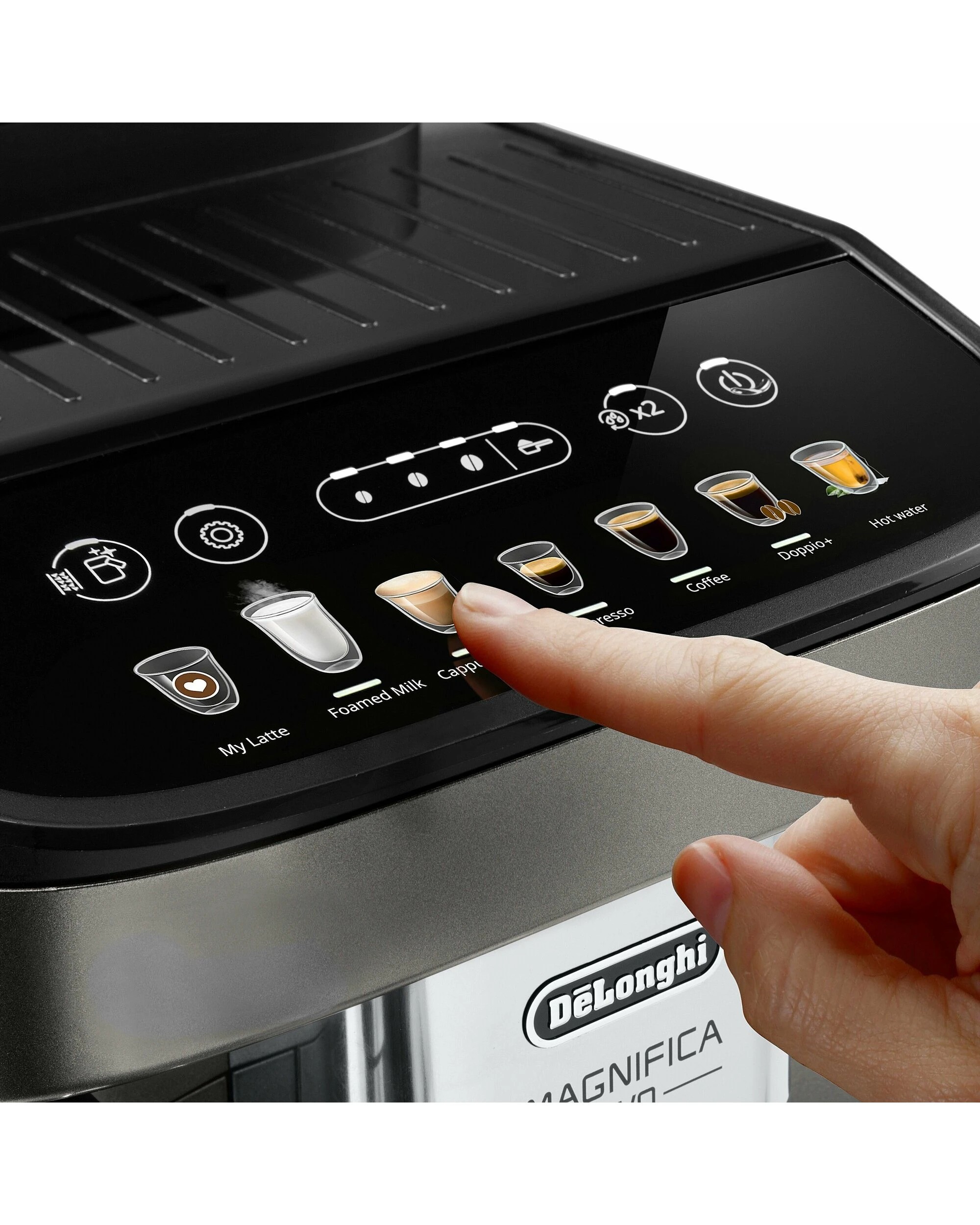 4 DeLonghi Magnifica Evo Automatic Coffee Machine - Titan Black - BLACK, 4 of 5