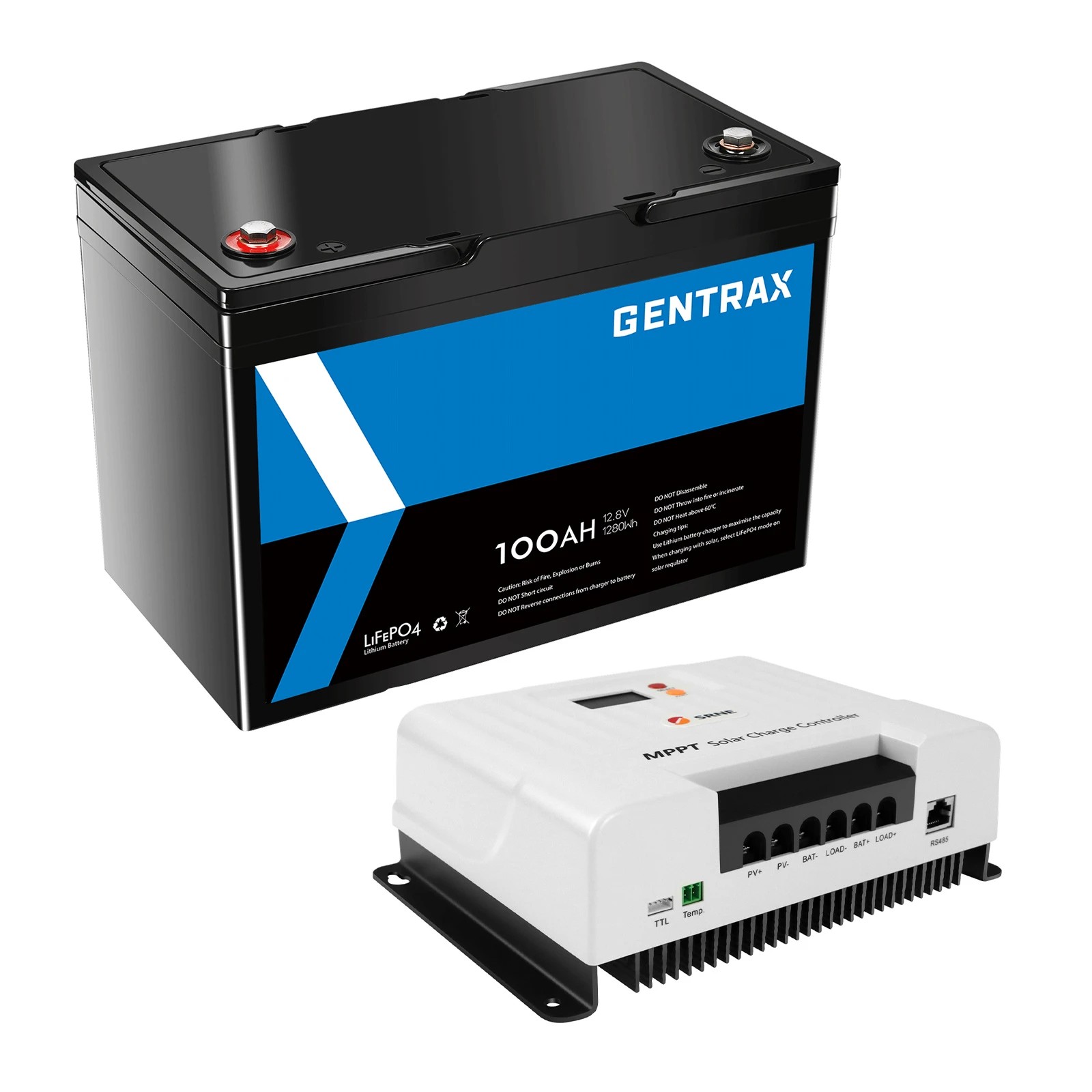 1 GENTRAX 12V 100Ah Lithium Battery + 20A MPPT Controller, 1 of 9