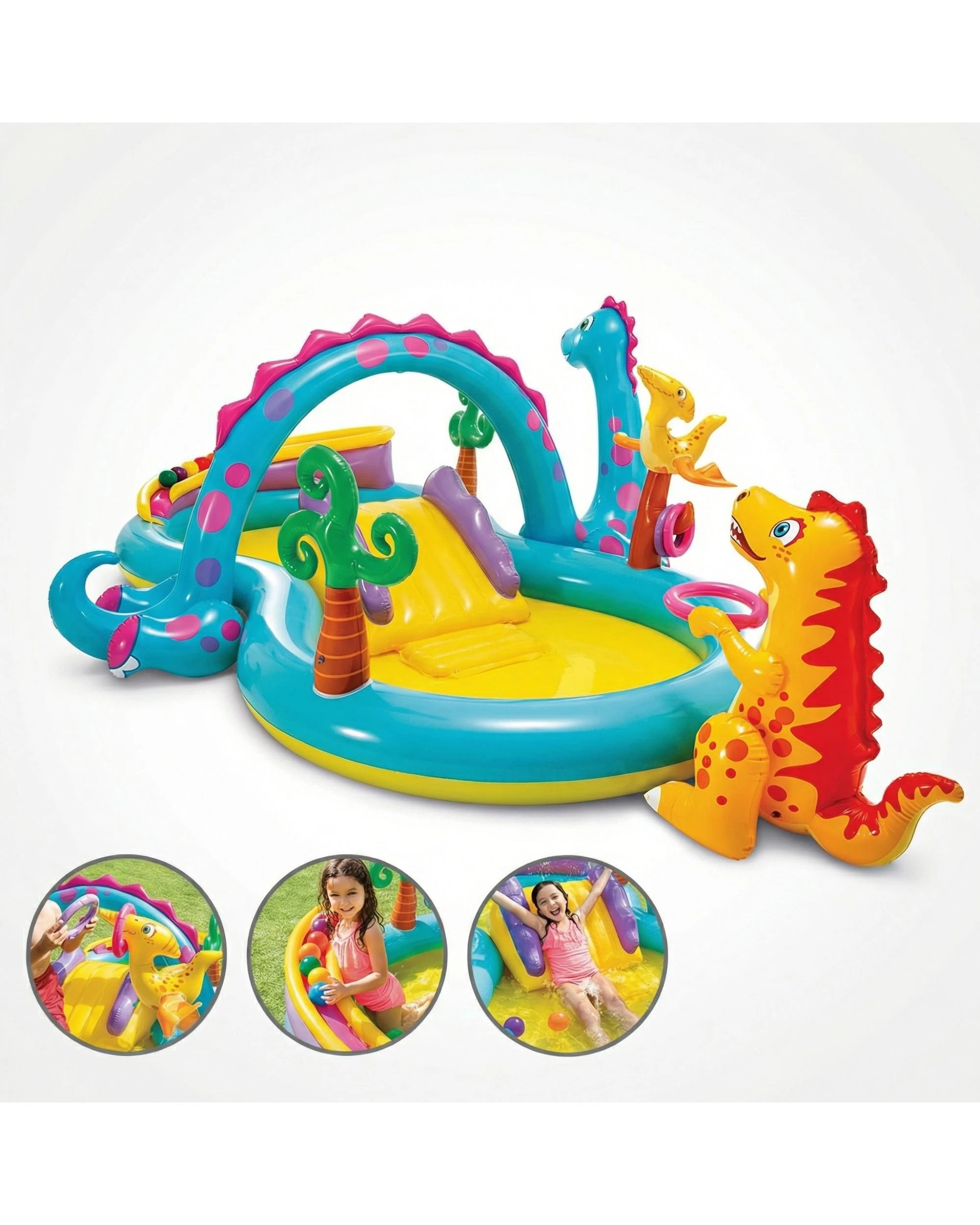 7 Intex 57135NP Dinoland Play Centre Inflatable Kids Pool with Slide, 7 of 7