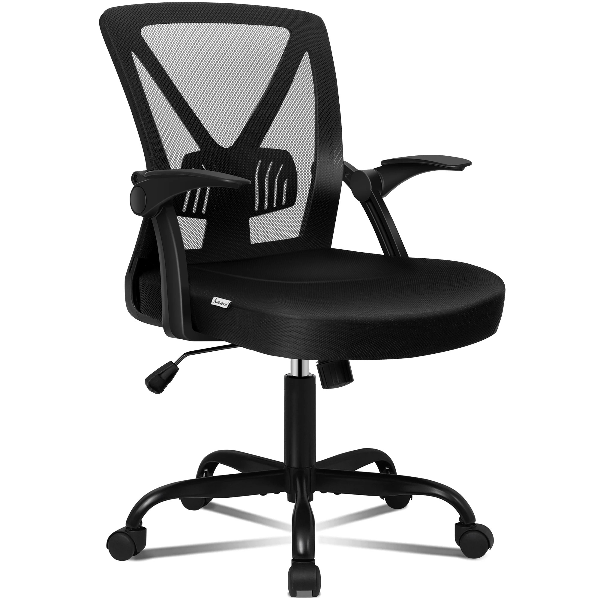 1 Alfordson Mesh Office Chair Executive Fabric Seat Gaming Racing Tilt Computer - Black, 1 of 10