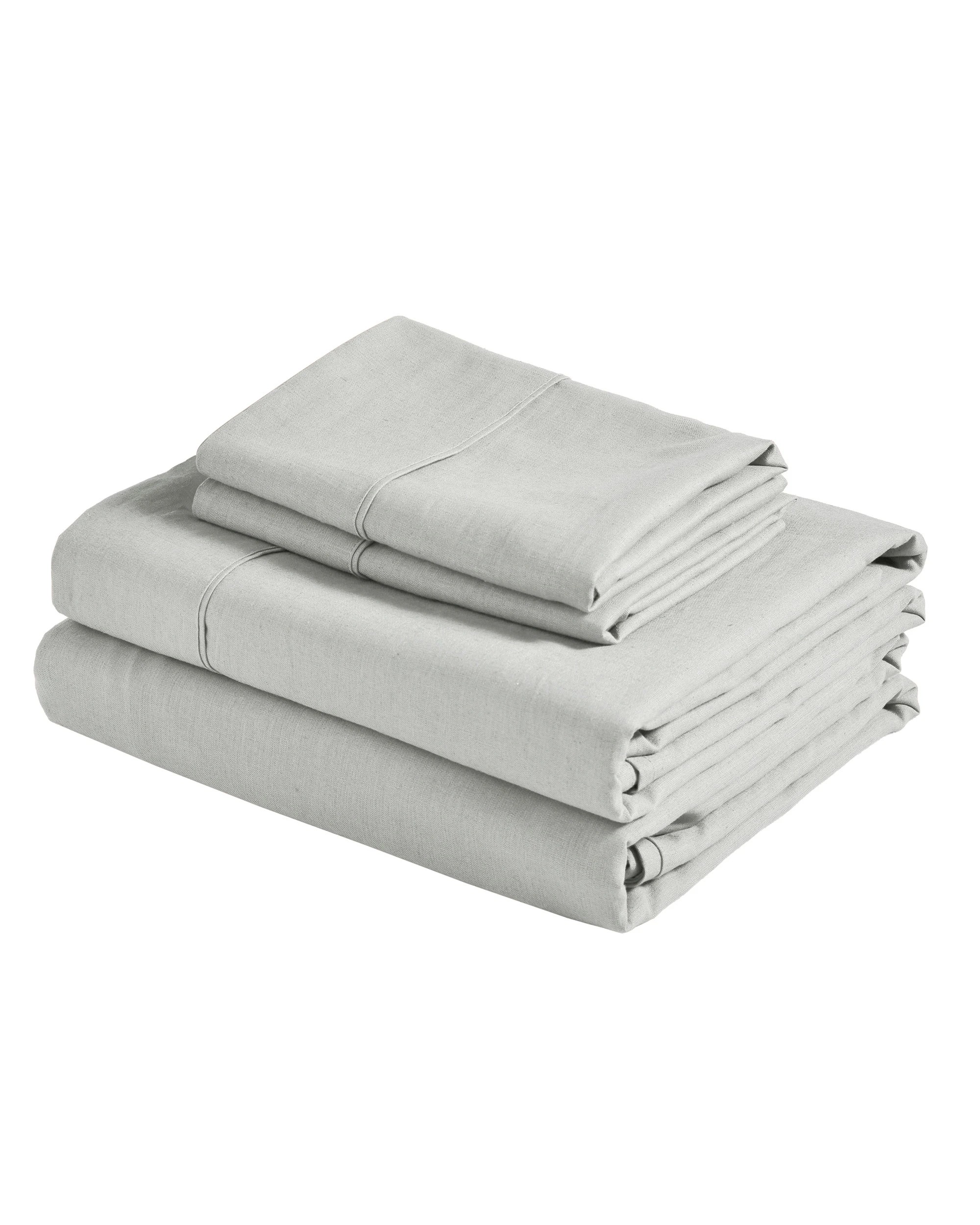 5 Dreamaker Linen Cotton Sheet Set - Super King Bed - Dove Grey, 5 of 7