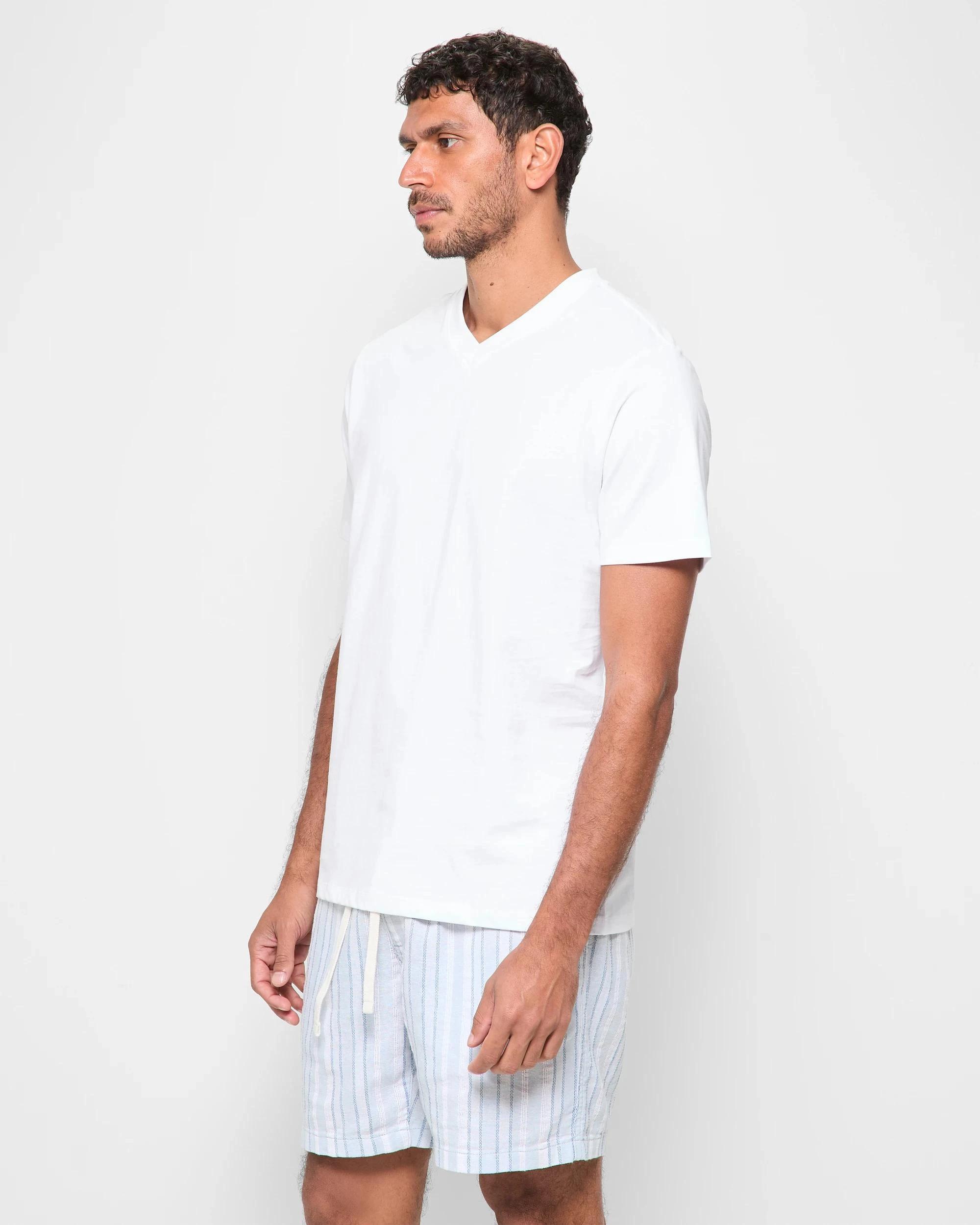 3 Target Australian Cotton V-Neck T-Shirt WHITE, 3 of 5