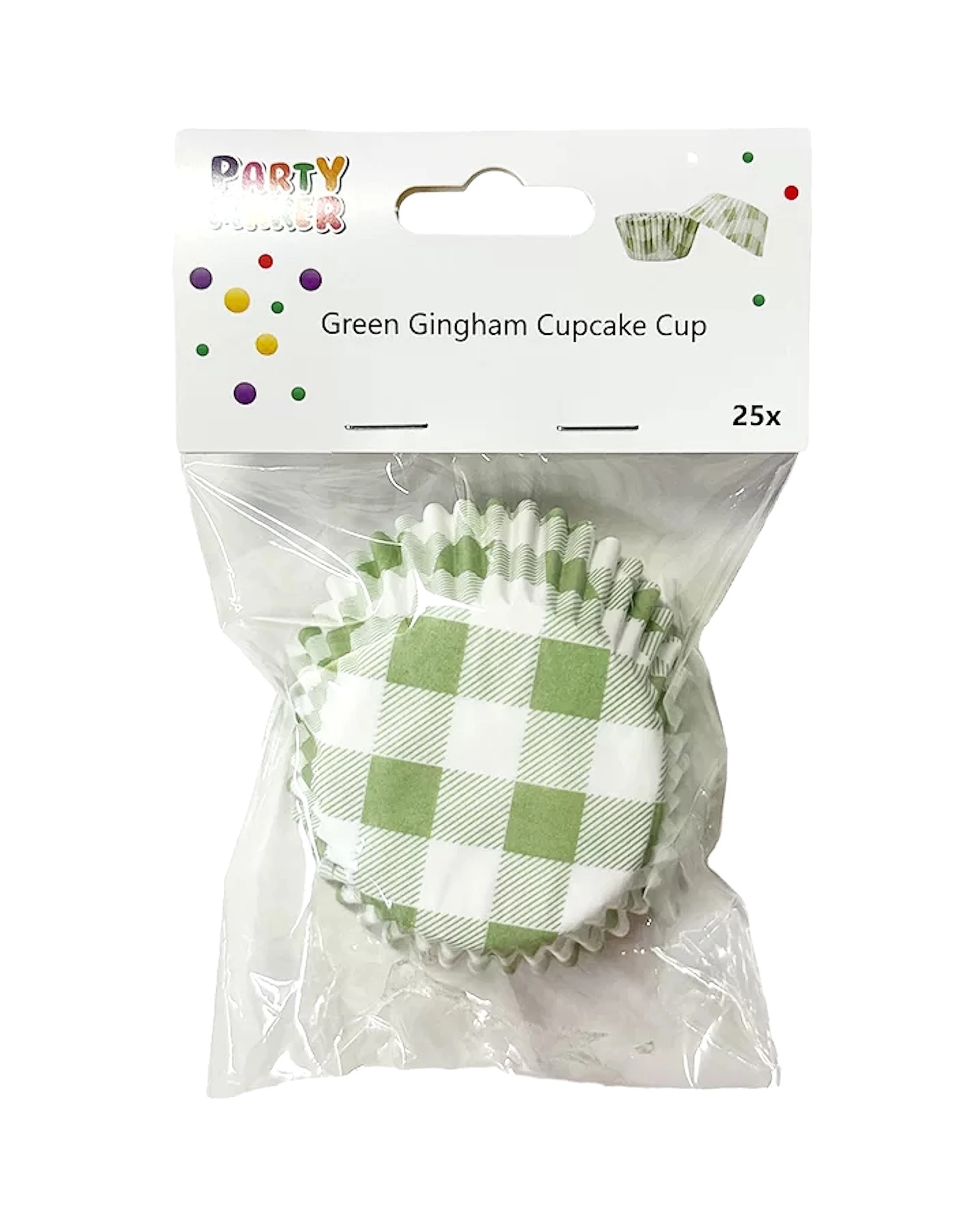 3 Party Maker 25pc Gingham Cupcake Cups Event Supplies - Green, 3 of 3