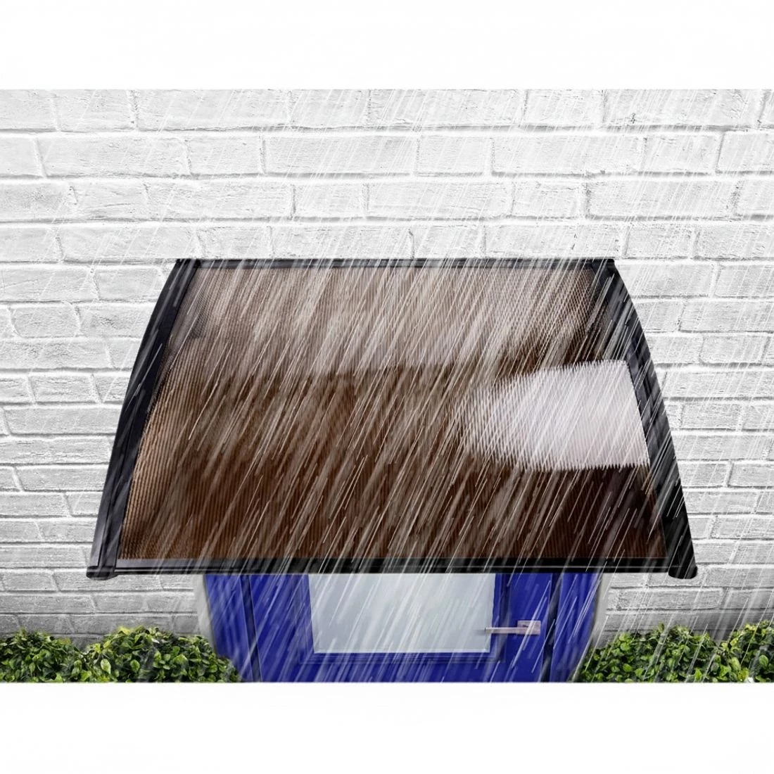 4 Instahut Window Door Awning 1mx4m - Brown, 4 of 7