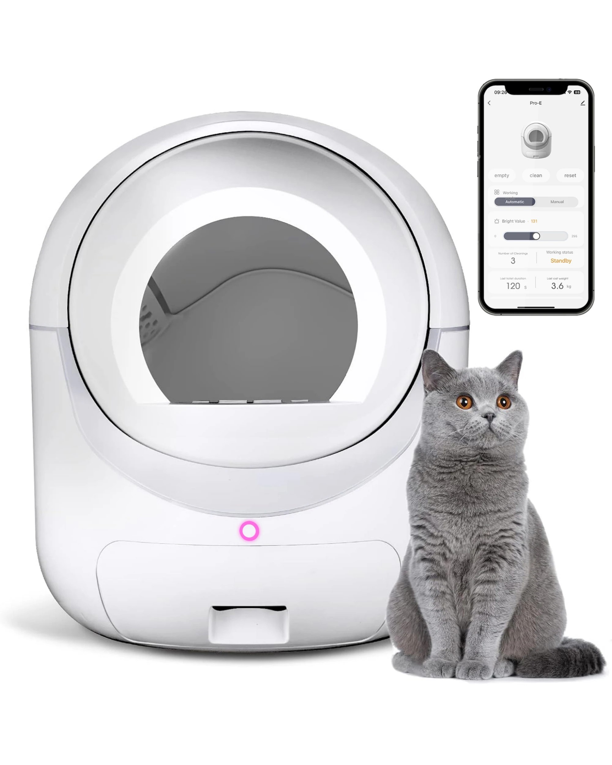 1 Advwin 70l Self Cleaning Cat Litter Box, 1 of 7