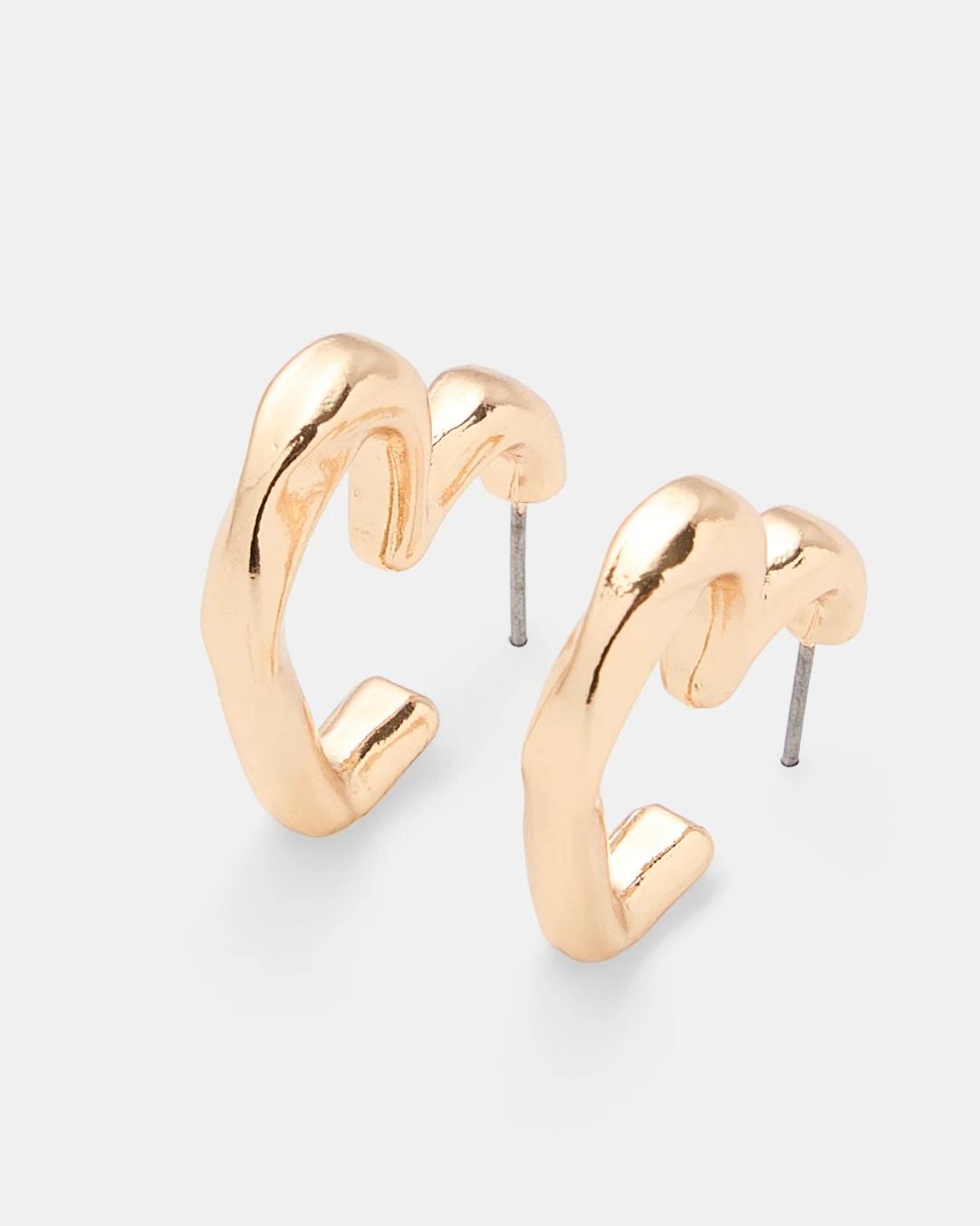2 Heart Hoop Earrings - Gold Tone Gold, 2 of 4