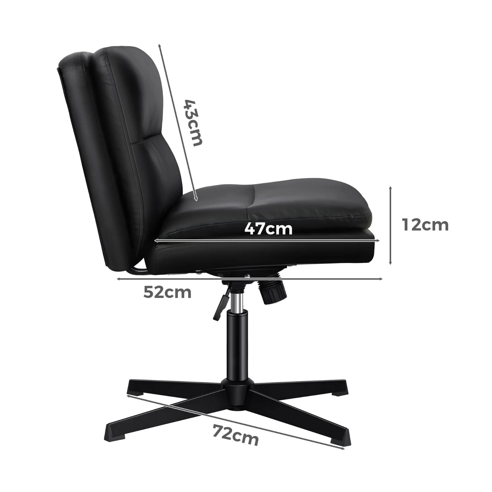 5 Alfordson Office Chair Computer Executive Seat Work Ottoman PU Leather - Black, 5 of 10