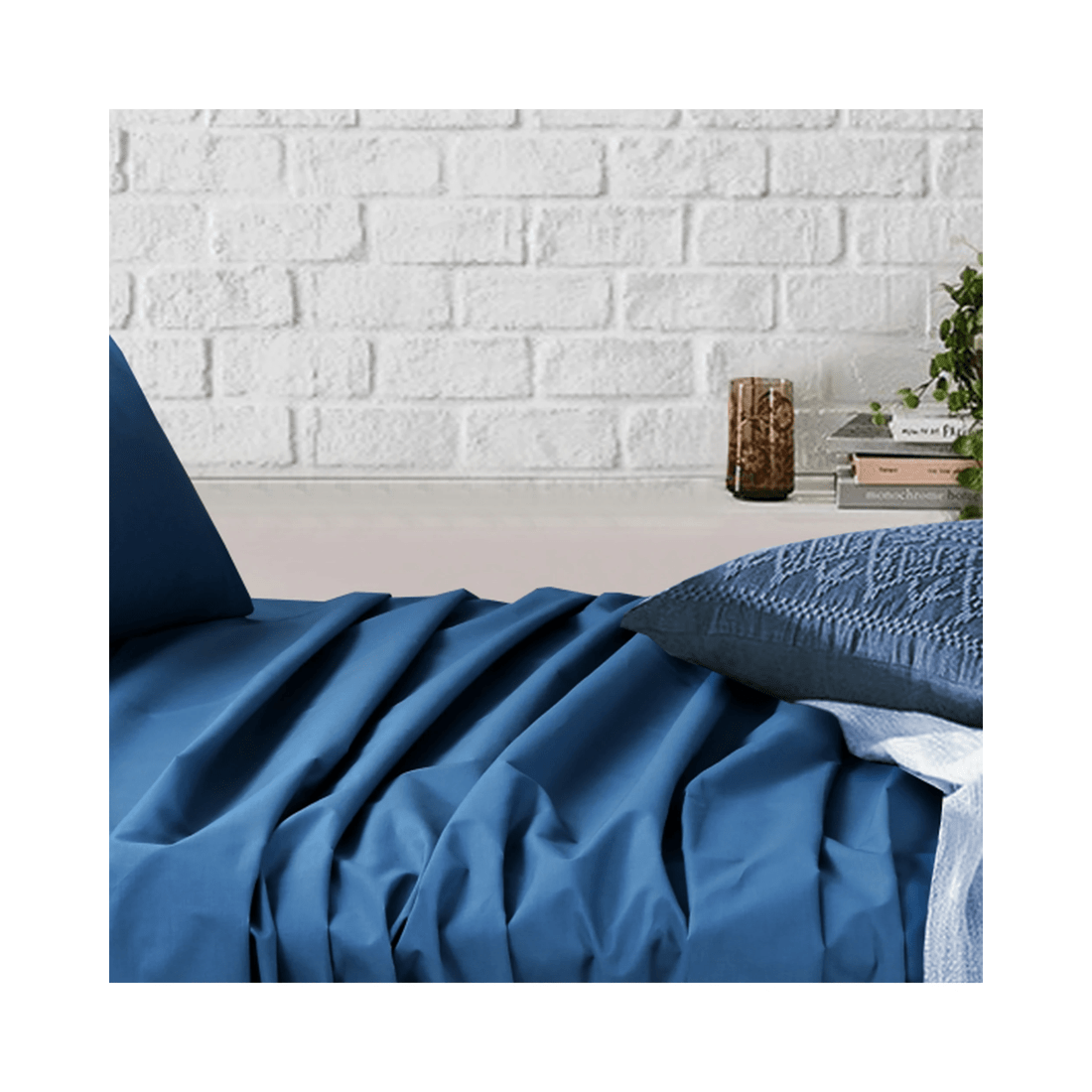 6 Amsons Mid Night Blue Queen Sheet Set – 180TC Cotton/Poly Fitted, Flat &amp; 2 Pillowcases - Blue, 6 of 7