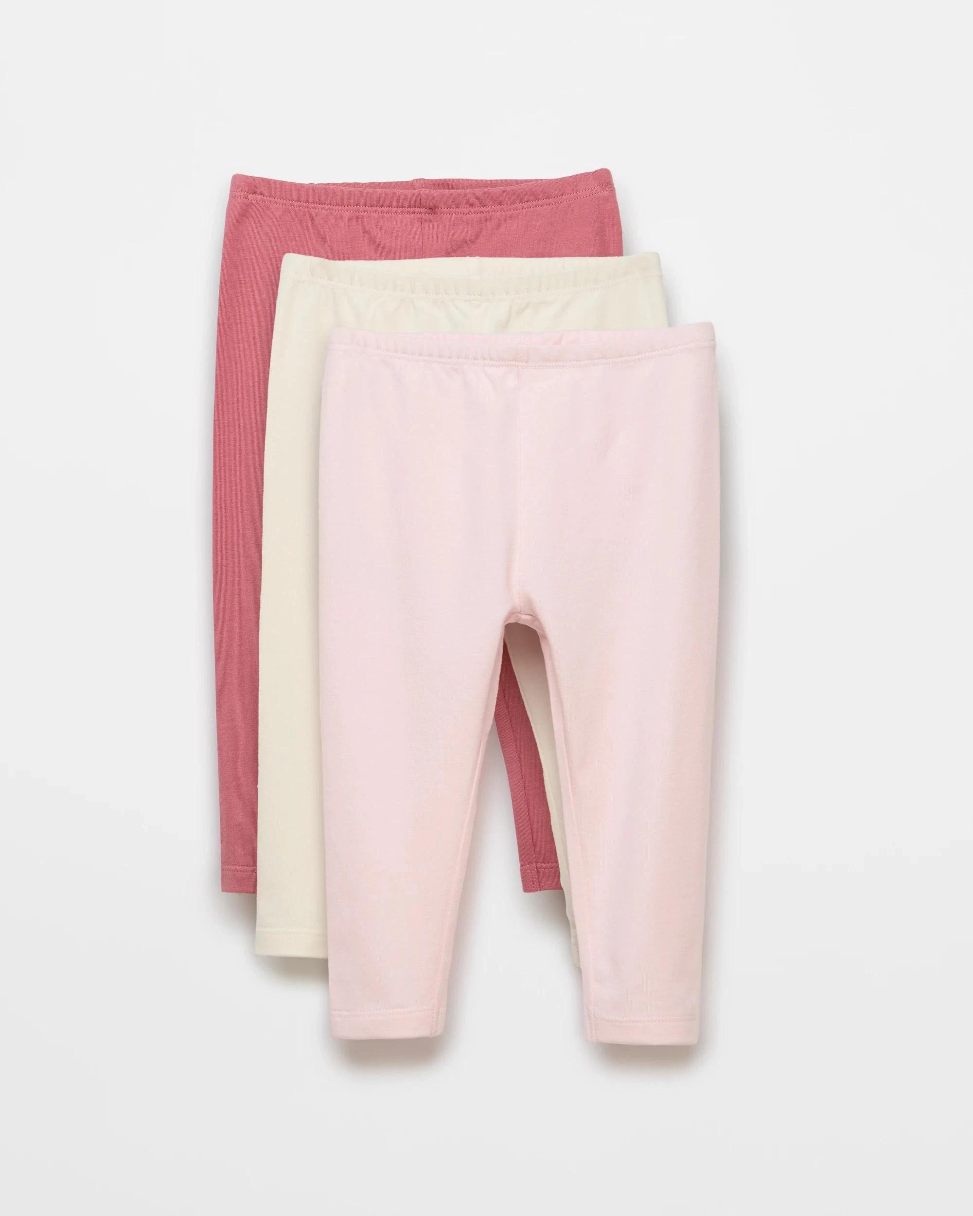 1 Target Baby Baby Organic Cotton Leggings 3 Pack PINK/GARDENIA/MAUVE, 1 of 5