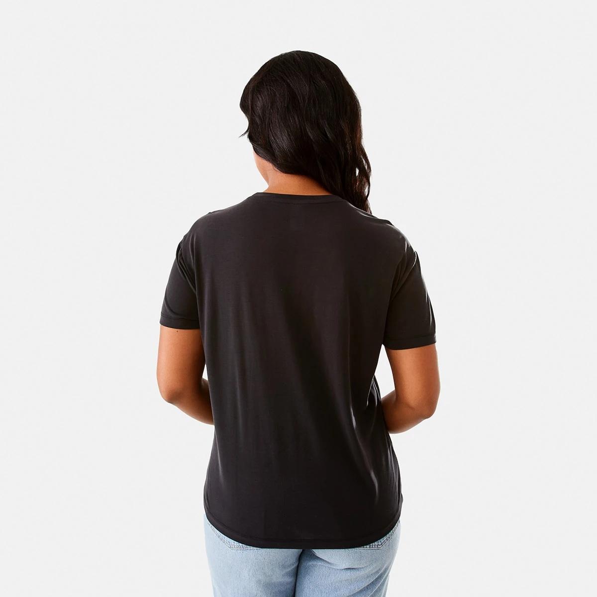 3 Short Sleeve Drape T-shirt Black, 3 of 6