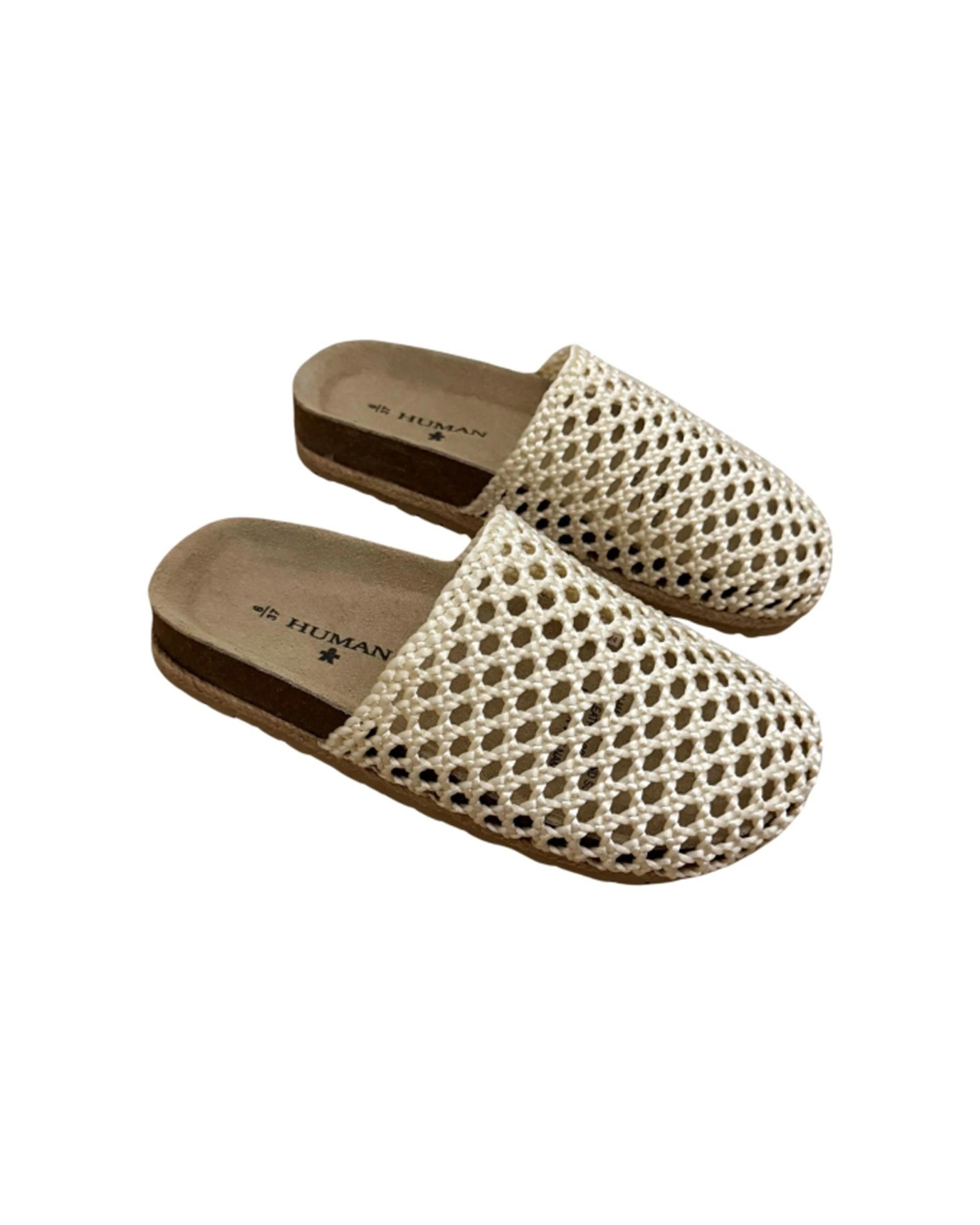 3 Human Shoes Alexi Women Slip On Slide Raffia Moulded Footbed Choc NATURAL, 3 of 4