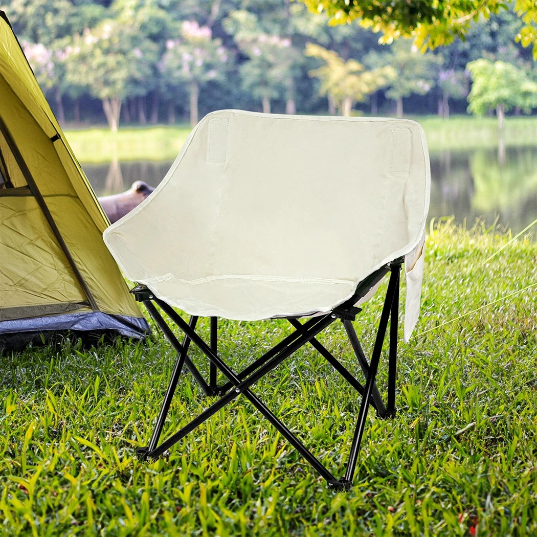 8 Levede Portable Foldable Camping Chair in Beige Colour, 8 of 8