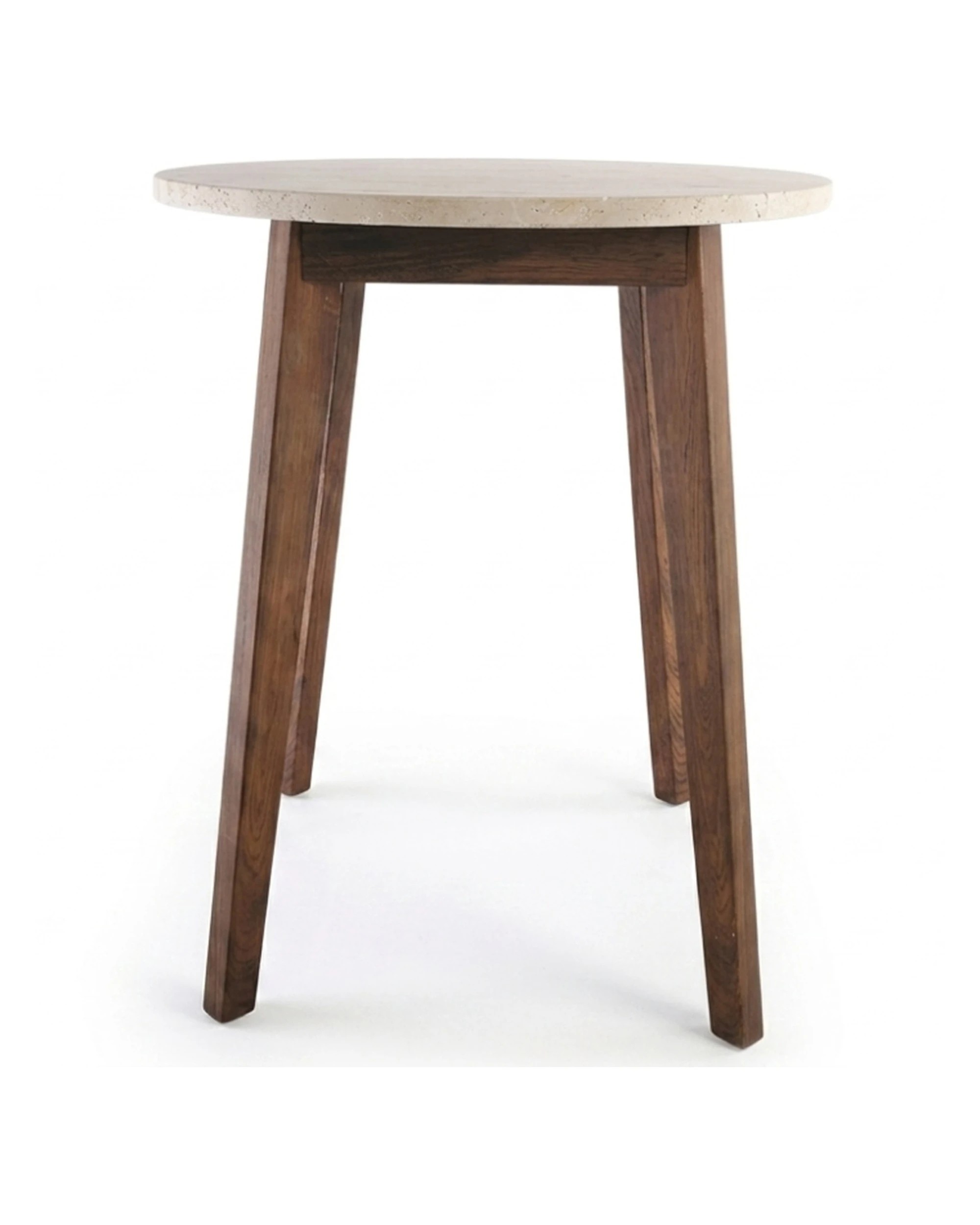 8 Codu Nero Walnut Side Table Timber Base 60x50x50cm Travertine - Beige, 8 of 8