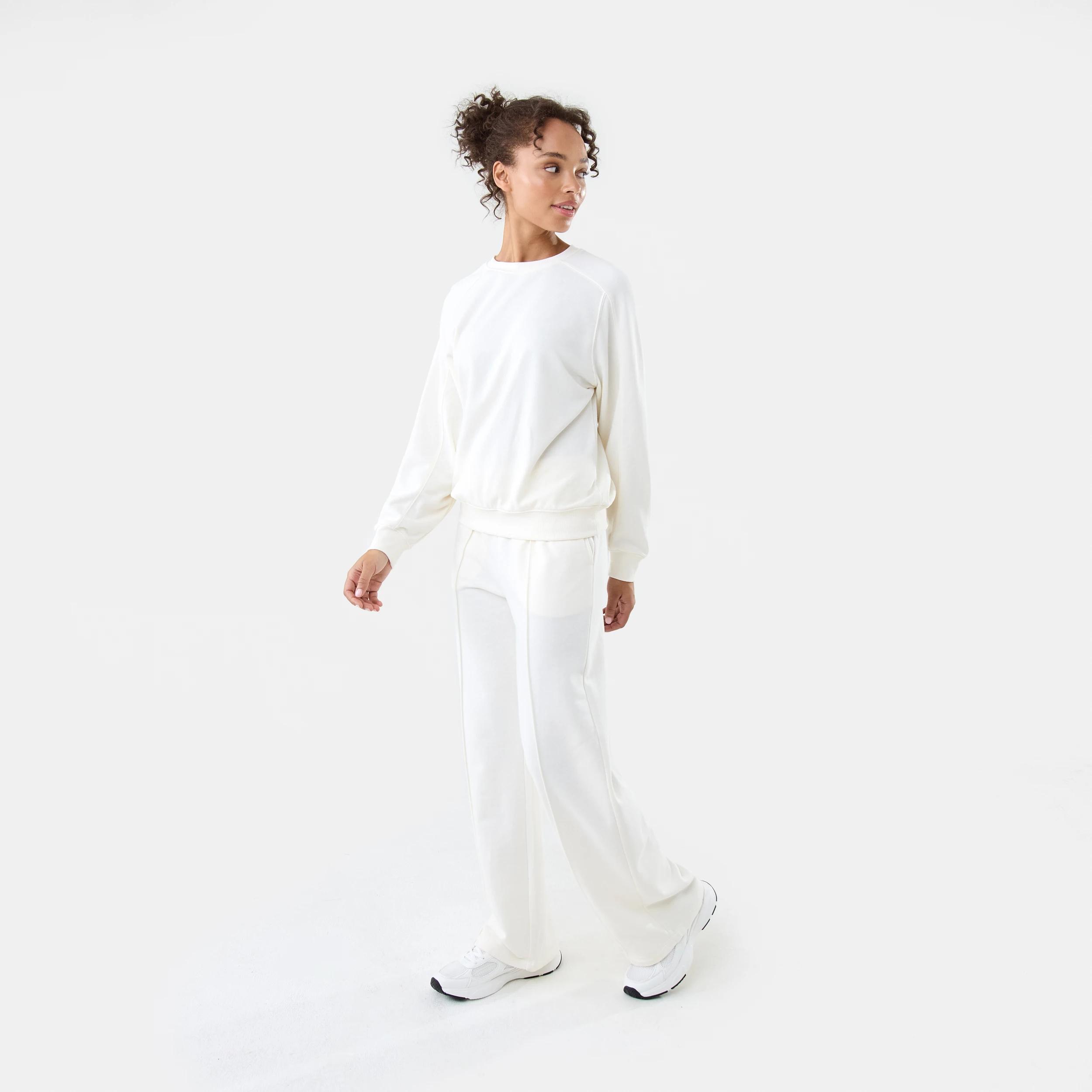 3 Active Womens French Terry Trackpants EGRET WHITE, 3 of 7
