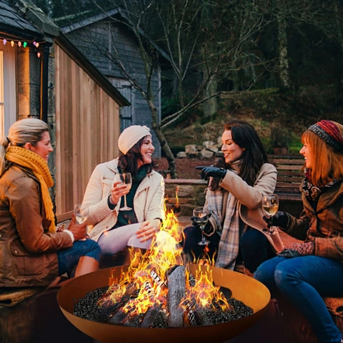 5 Grillz Fire Pit Iron Bowl 80cm Outdoor Patio Fireplace - Natural, 5 of 5