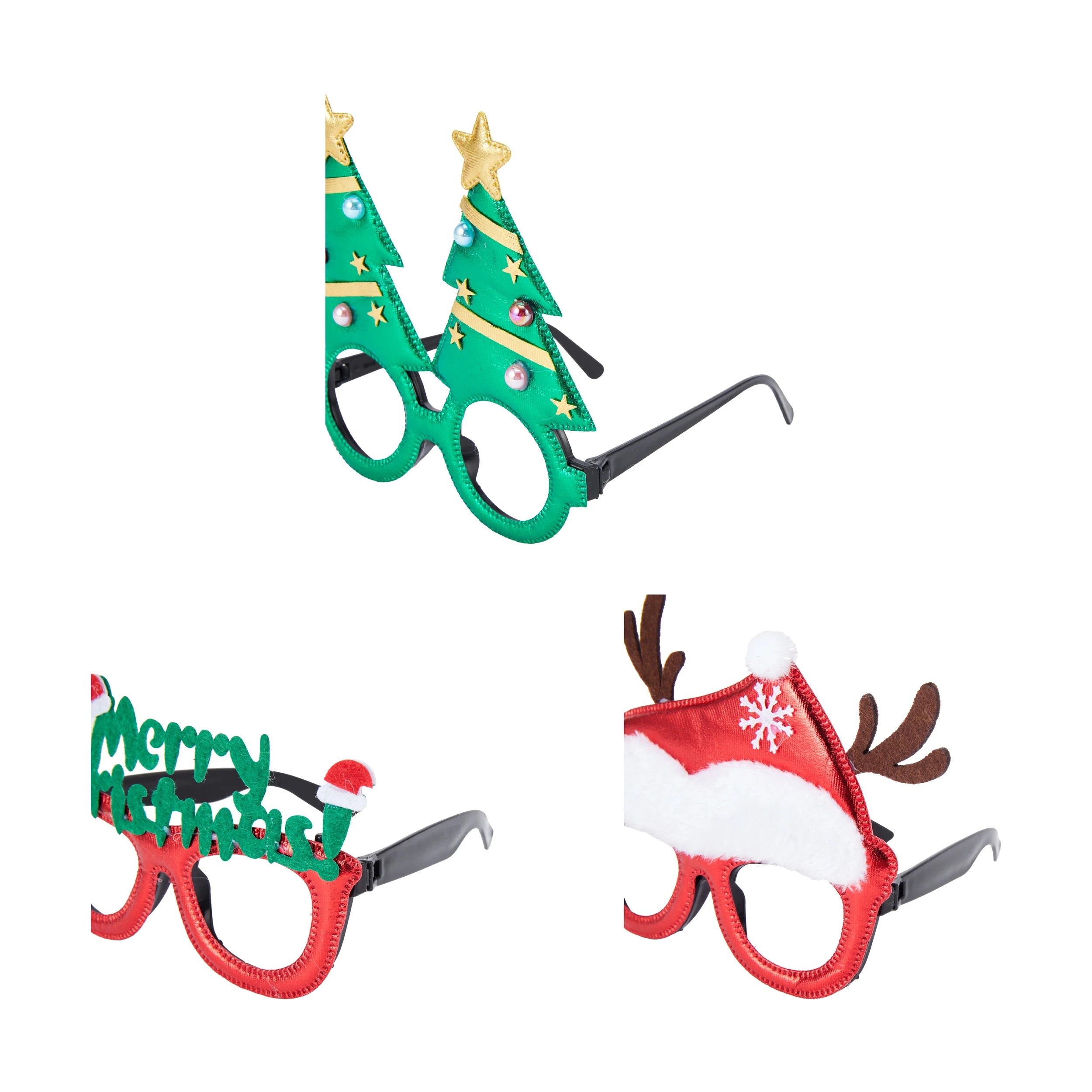4 Christmas Novelty Glasses - Assorted, 4 of 6