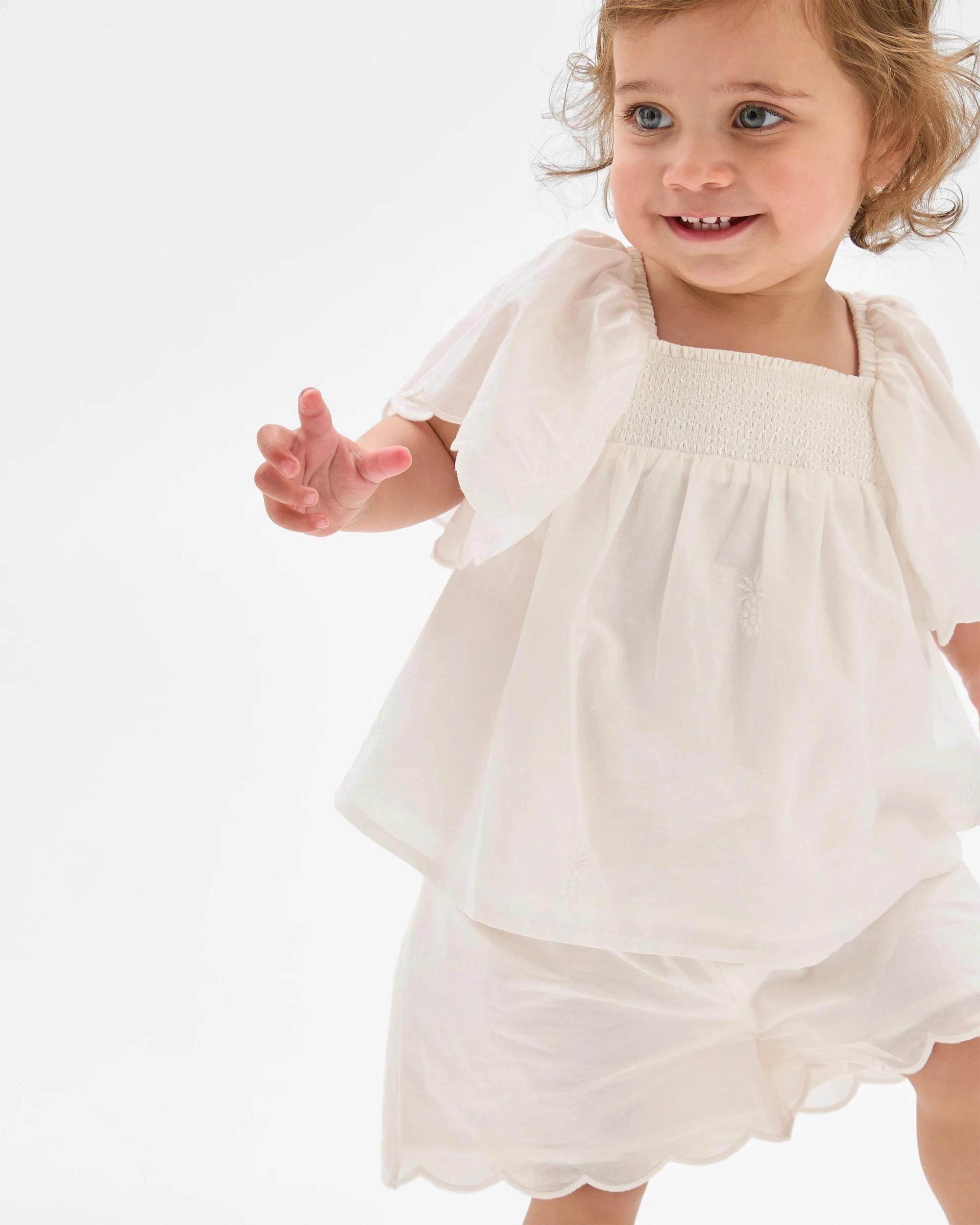 5 Target Baby Organic Cotton Baby Embroidered Woven Top and Short 2 Piece Set PINEAPPLE, 5 of 6