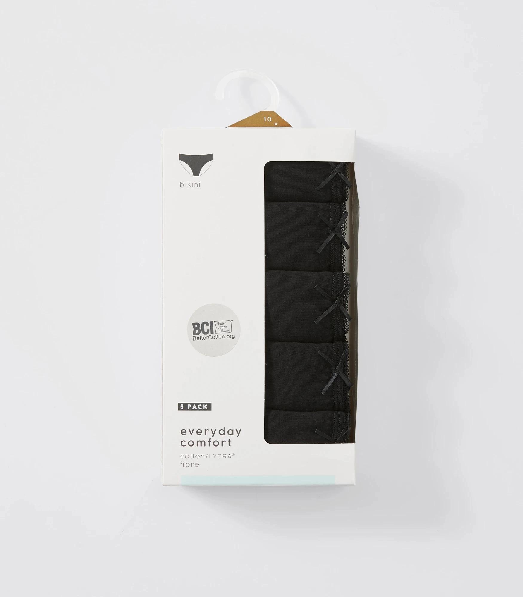 4 Target Women's Cotton/Elastane Bikini Briefs 5 Pack BLACK, 4 of 5